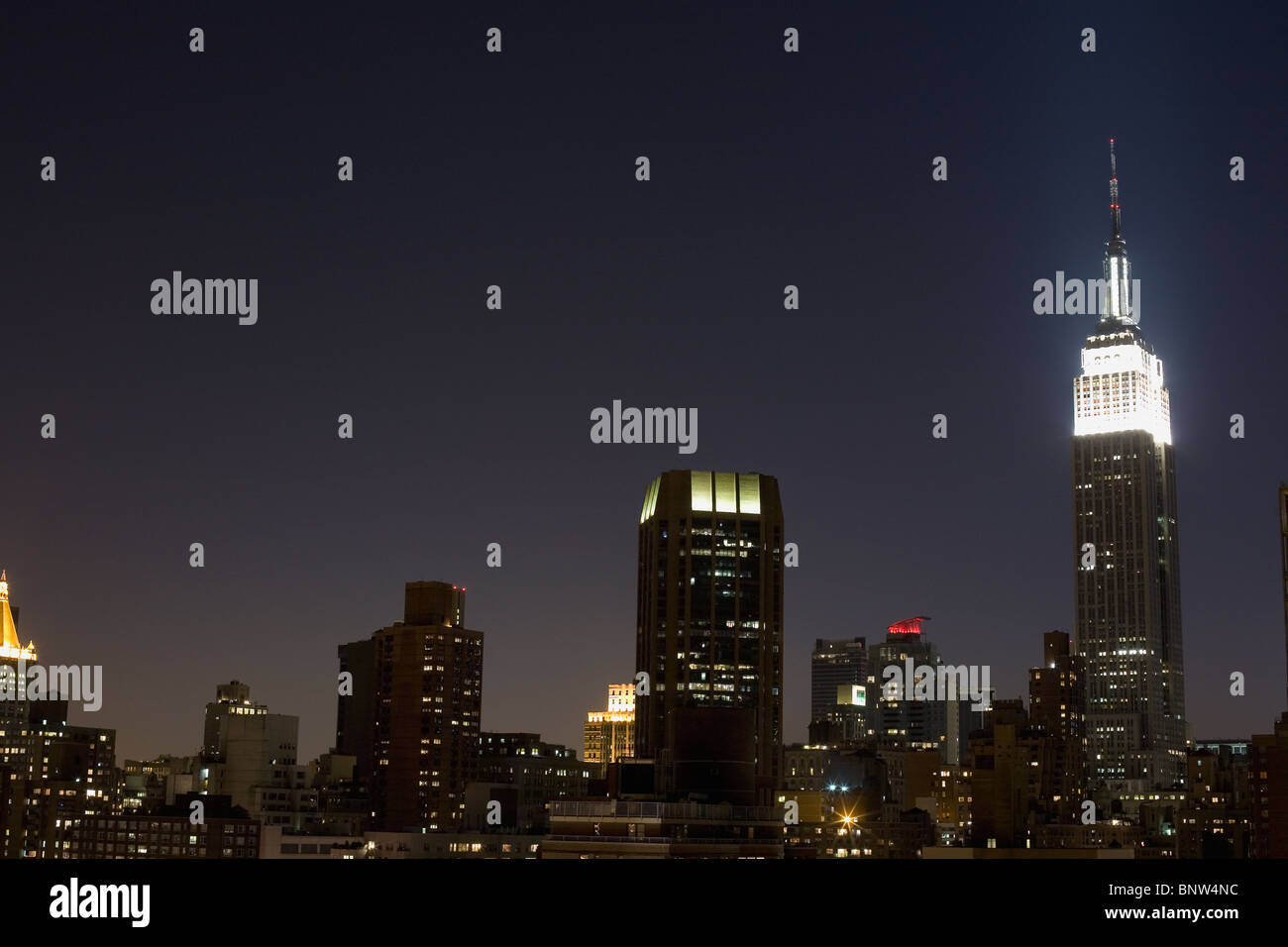 New York City skyline at dusk Stock Photo - Alamy