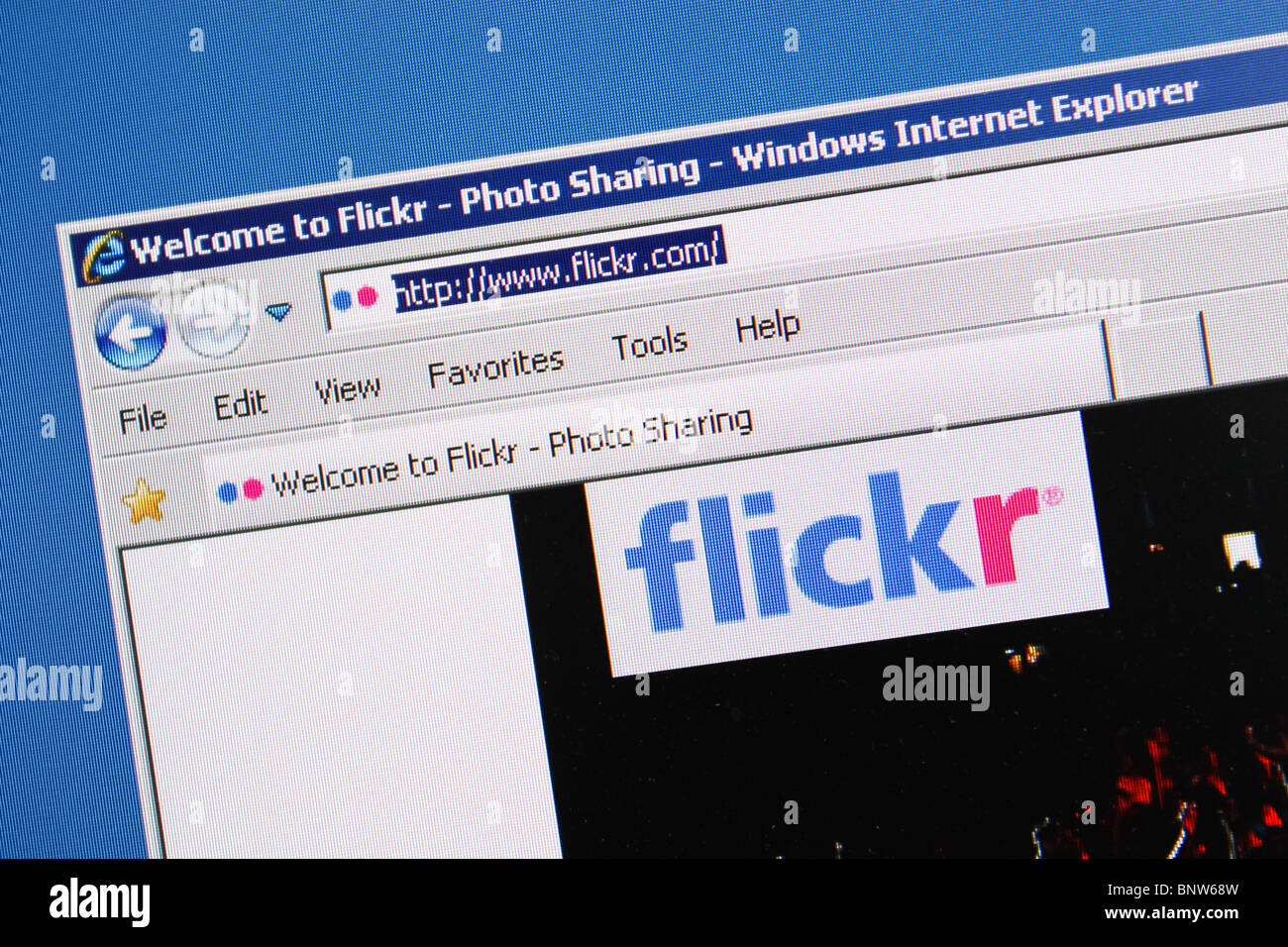 flickr share photo video online Stock Photo