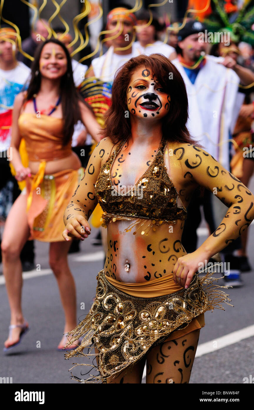 Dancers at the Carnaval del Pueblo  Latin American Carnival Festival, London, England, UK Stock Photo