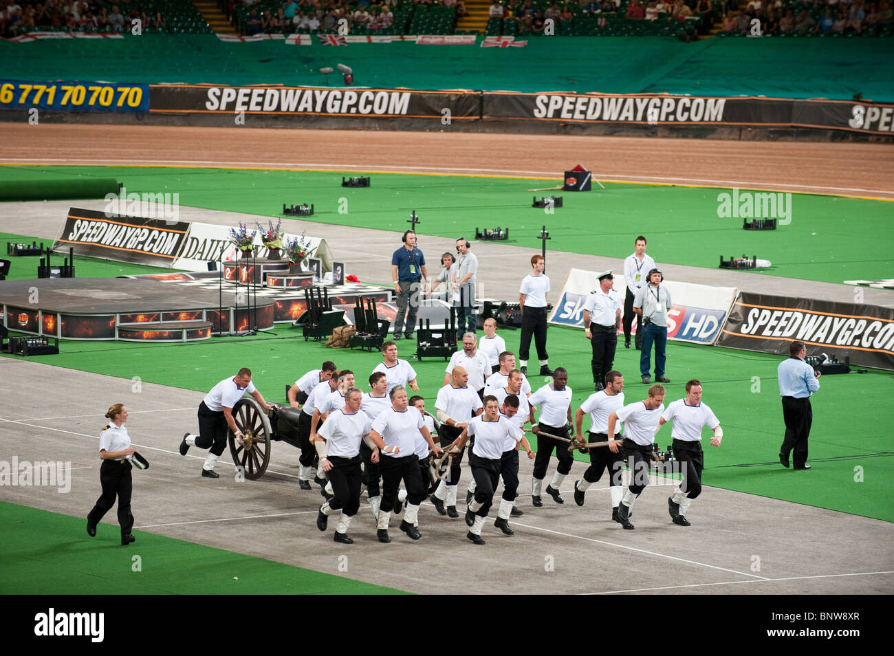 Royal Navy field gun display at the 2010 British Speedway Grand Prix