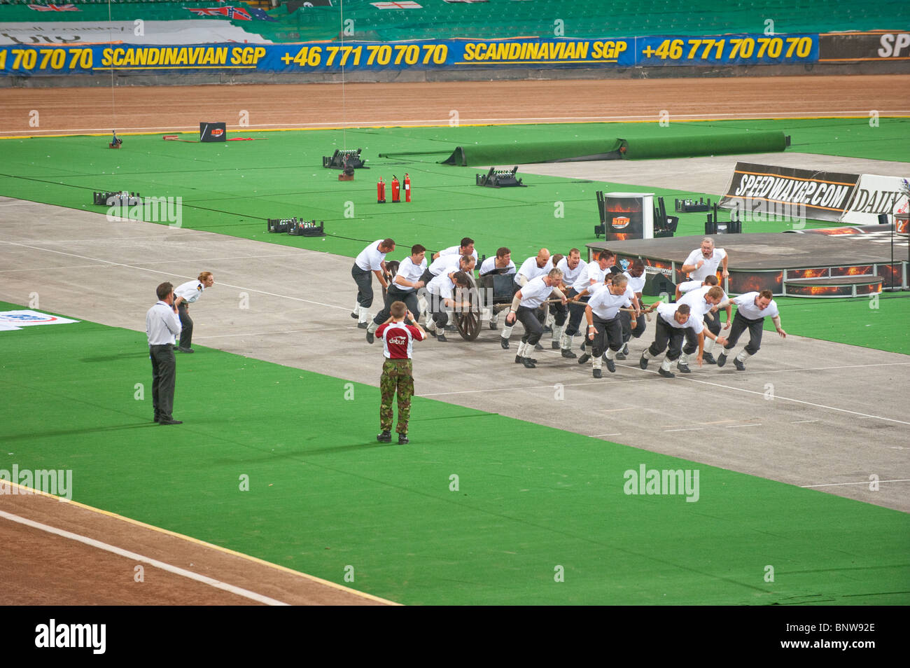 Royal Navy field gun display at the 2010 British Speedway Grand Prix