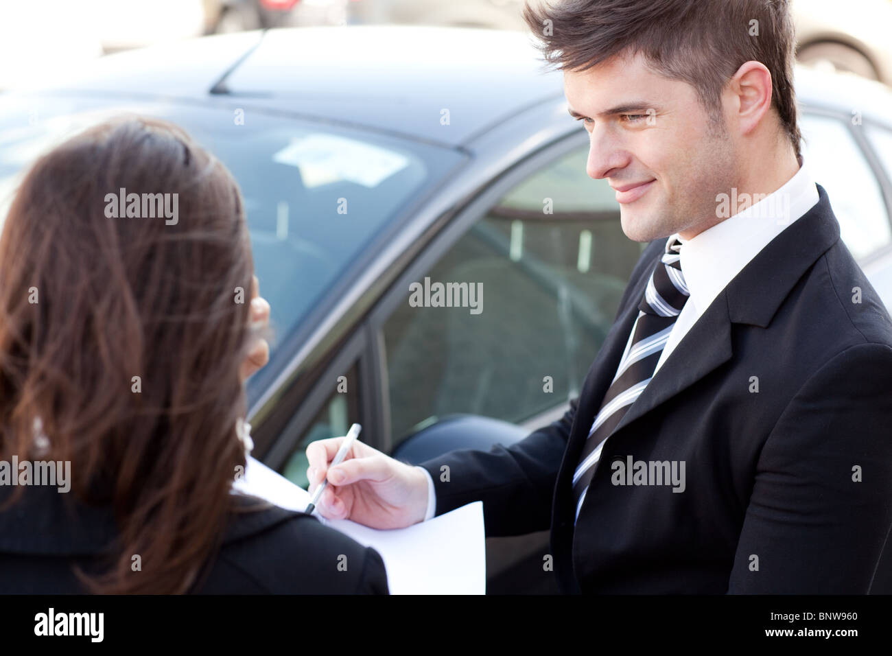 Pretty businessman meeting his colleague Stock Photo