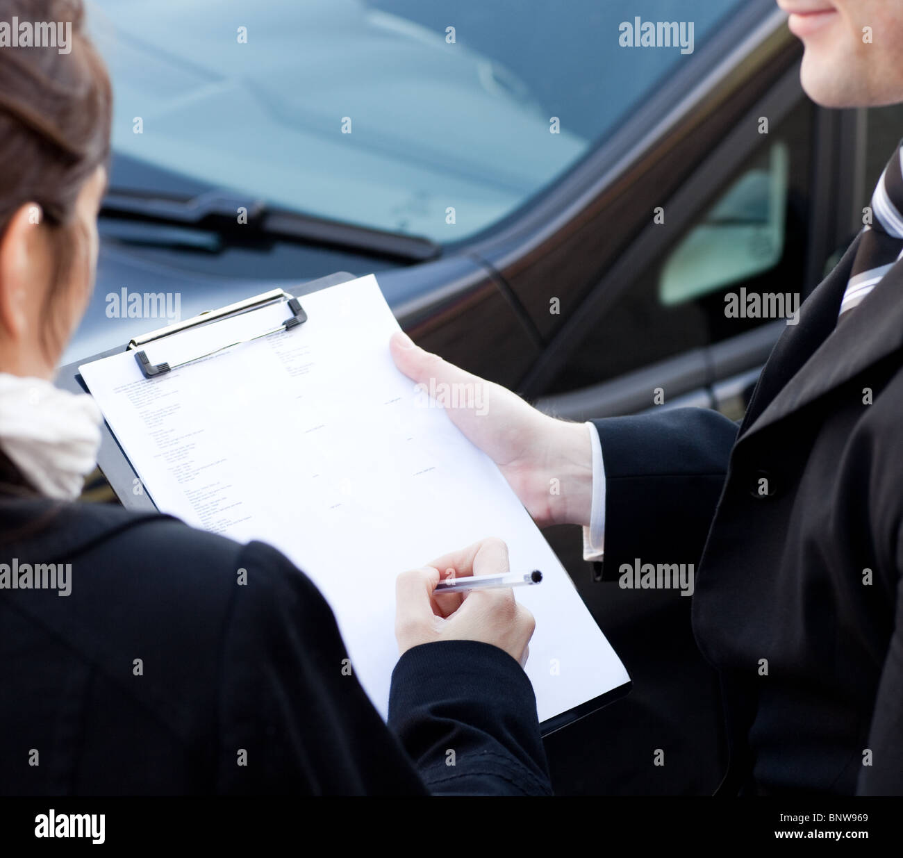 Close-up of a handsome businessman meeting his colleague Stock Photo