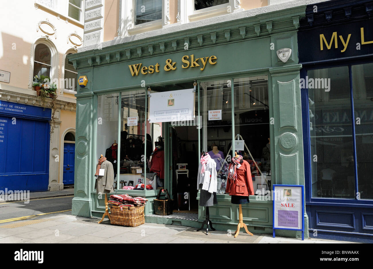 West & Skye a Scottish shop for tourist in Museum Street Bloomsbury London Borough of Camden England UK Stock Photo