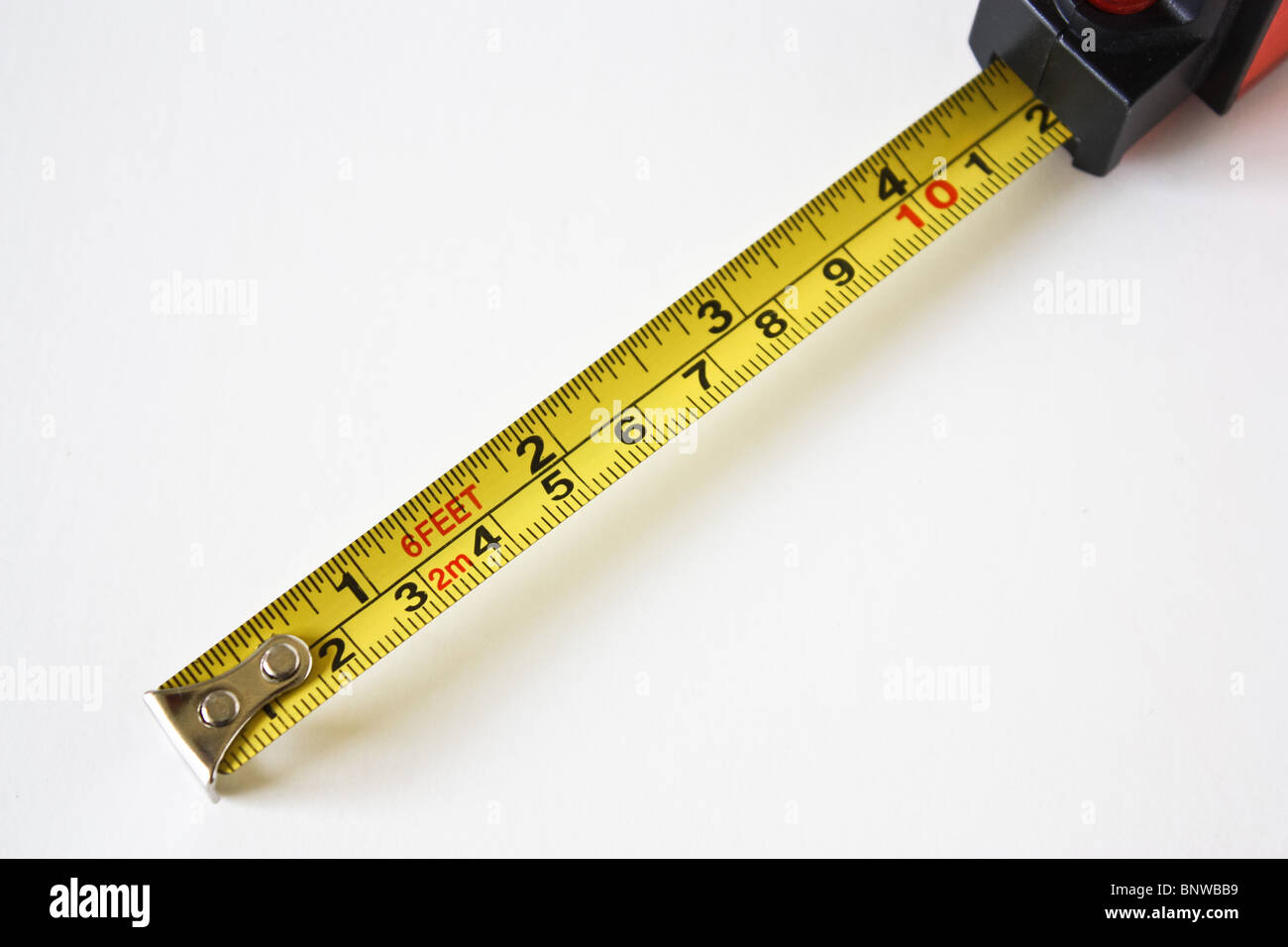 tape measure ruler carpenter foot feet Stock Photo