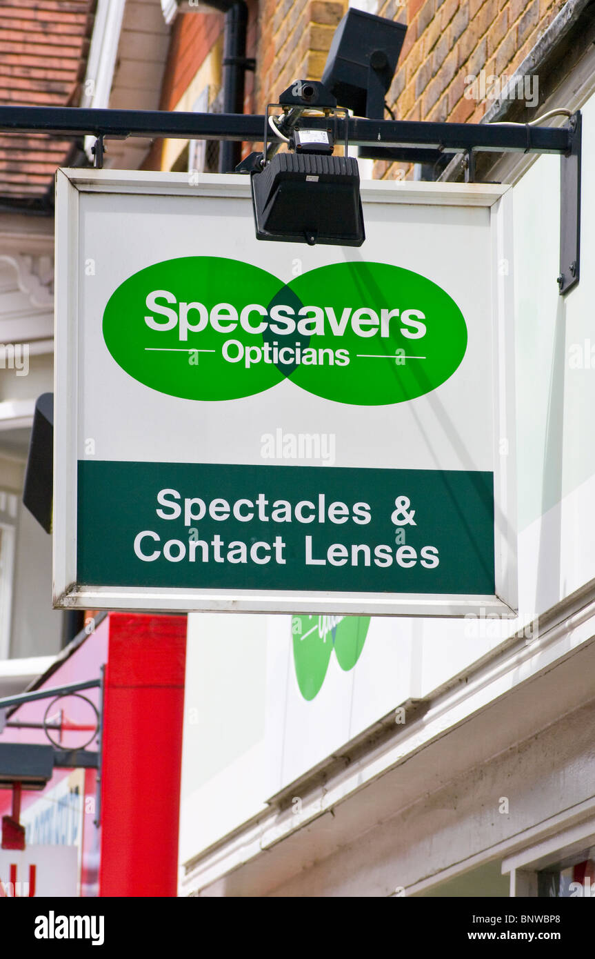 Specsavers Opticians Shop Sign Stock Photo