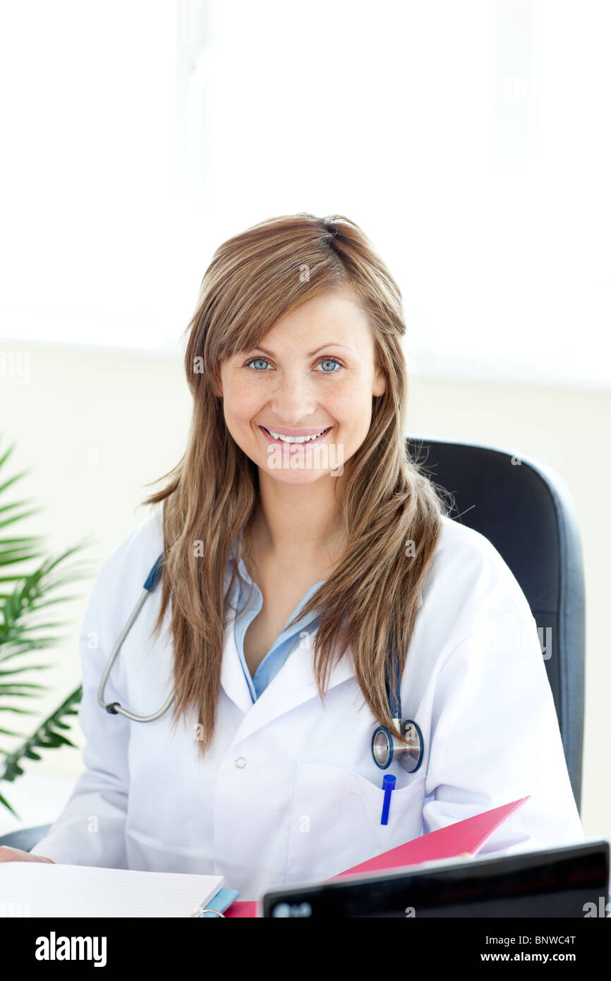 Smiling female doctor looking at the camera Stock Photo