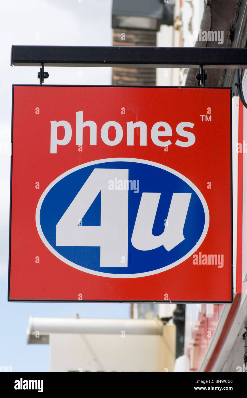 Phones 4u Shop Sign Stock Photo