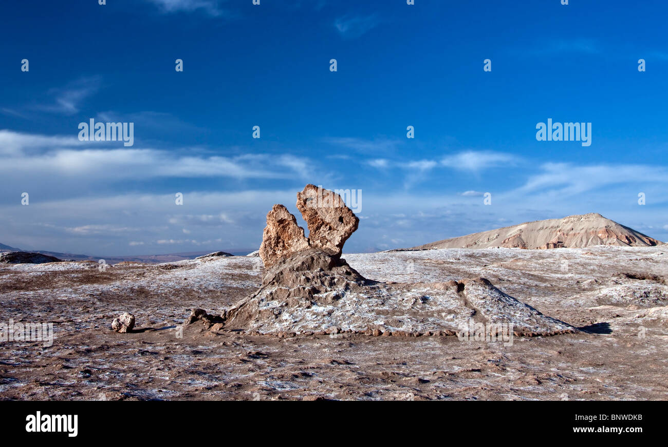 Strange rock formation in The Valley of the Dead in the Atacama Desert in Northern Chile Stock Photo