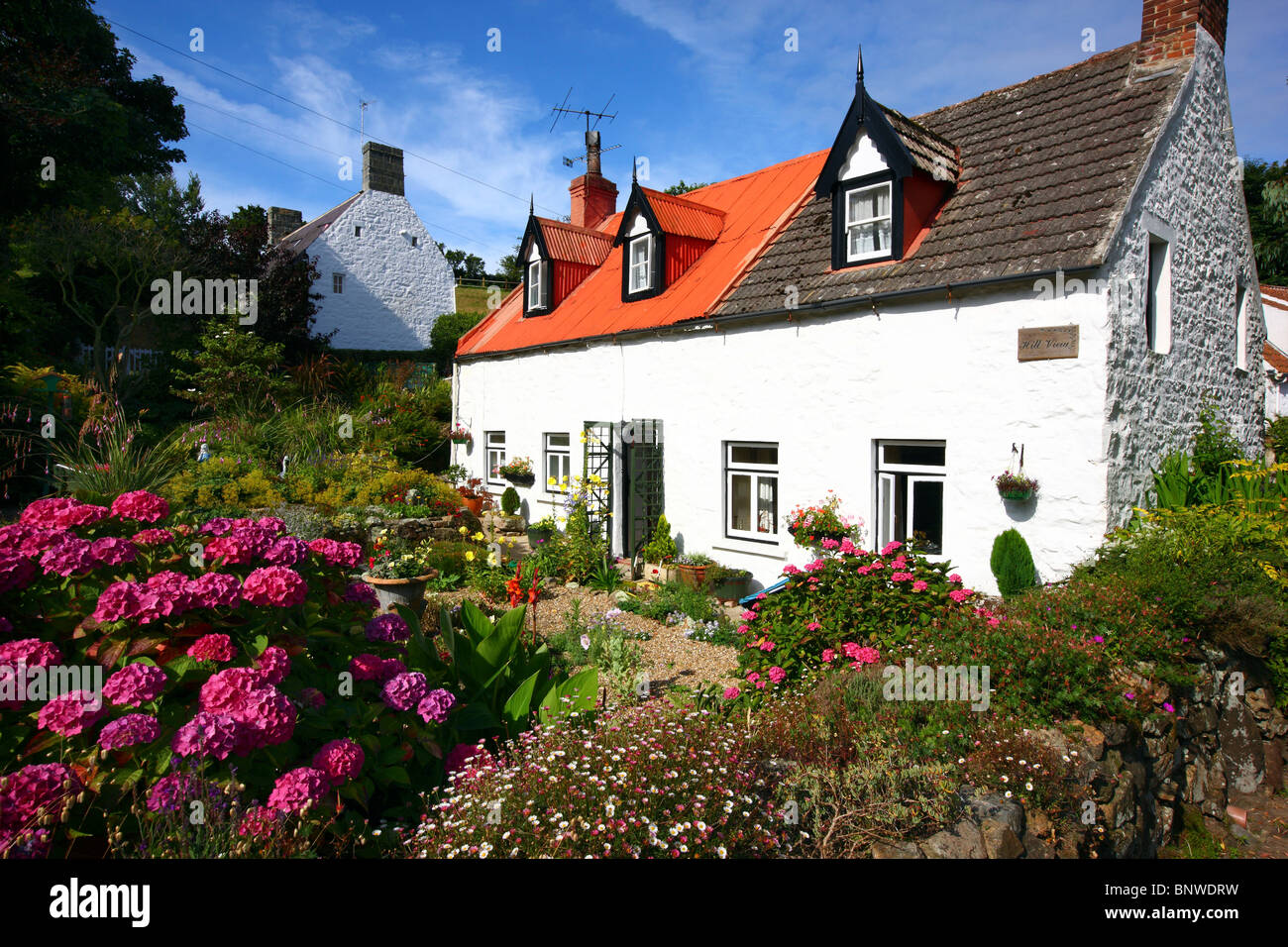 Typical stone houses, made mostly of granite, decorated with lots of