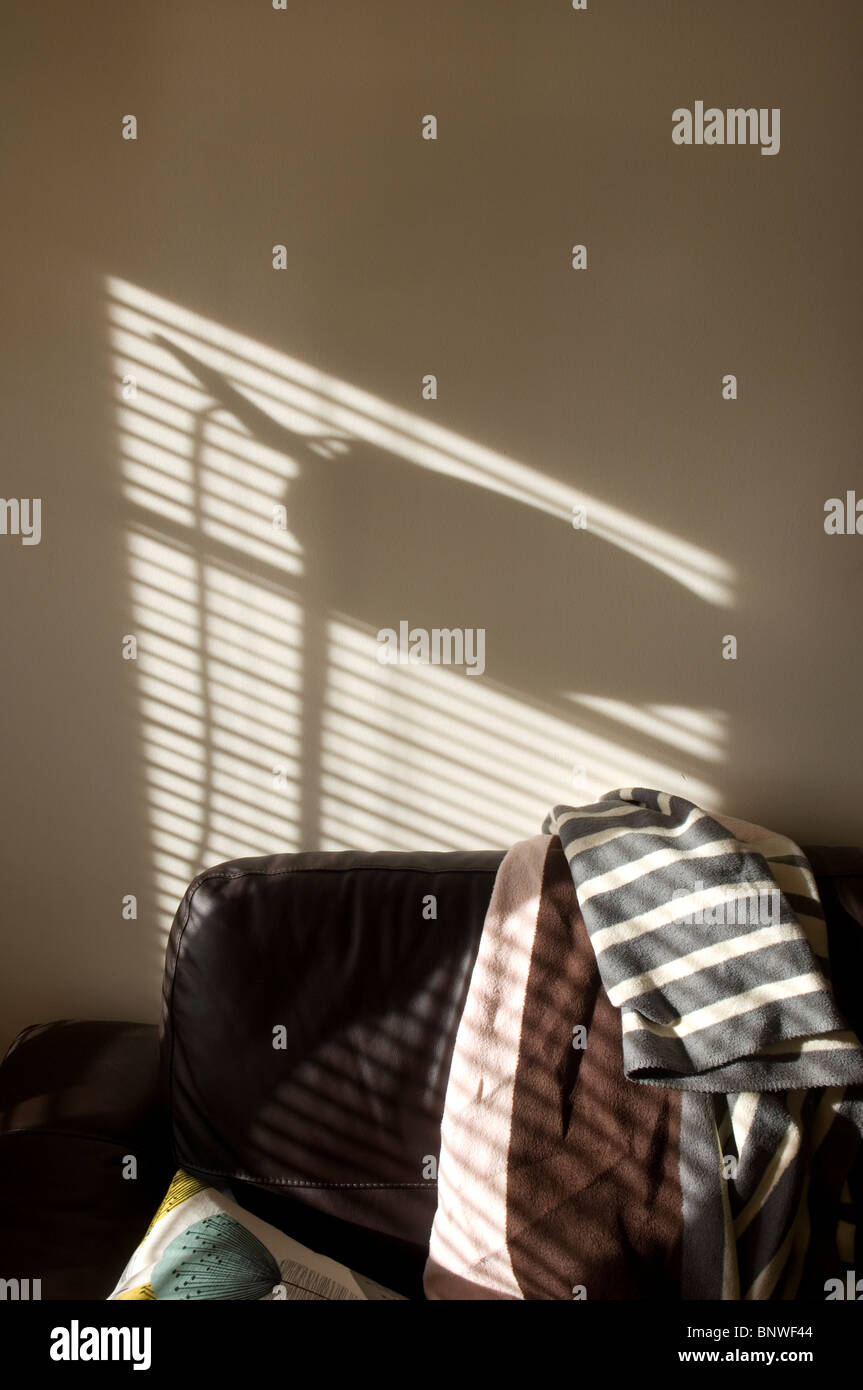 Leather Sofa in Sunlight Stock Photo Alamy