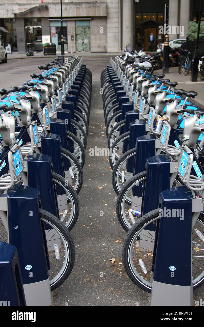 Transport for London (TFL) & Barclays cycle hire, Soho Square, London