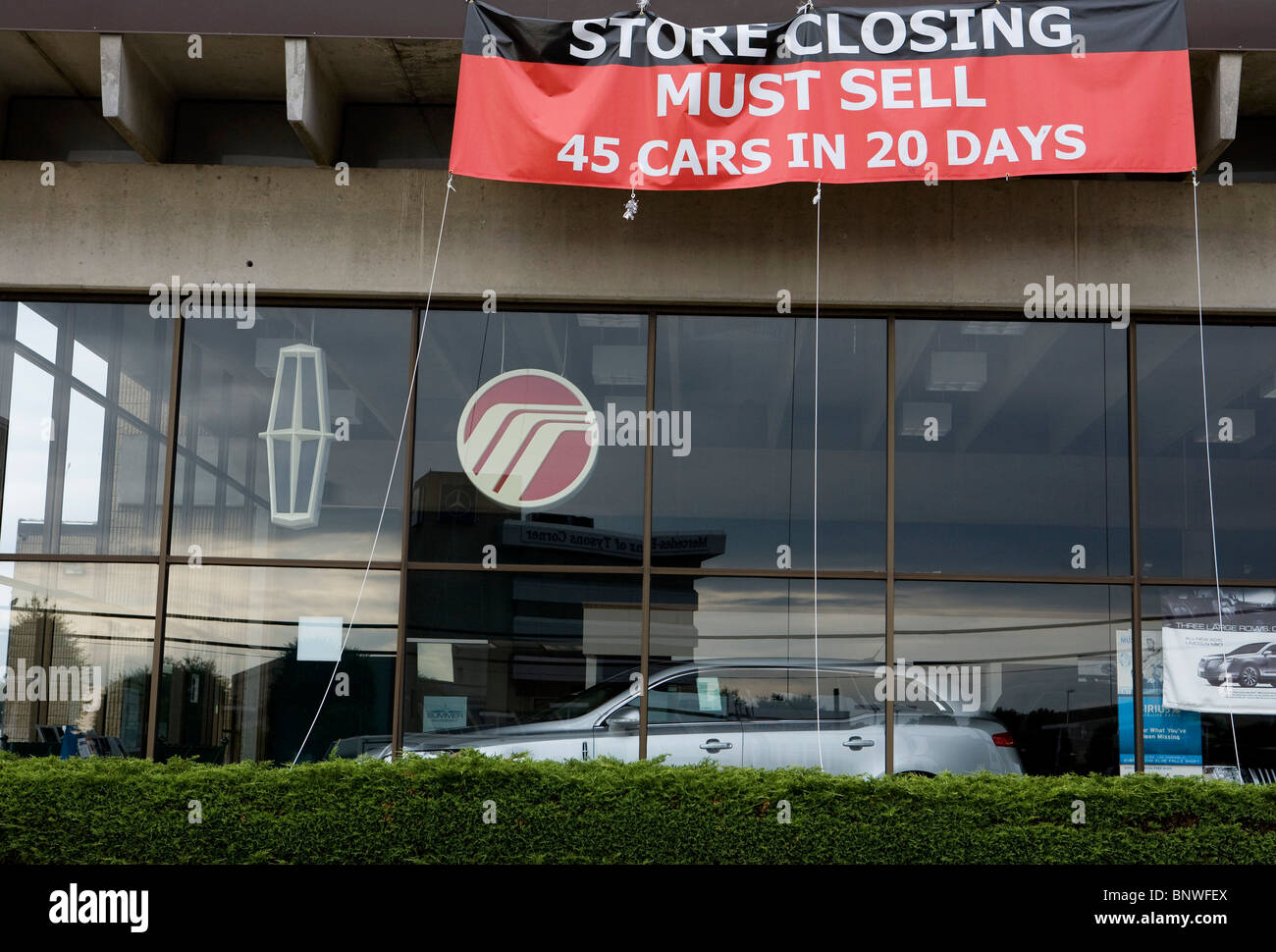 A Mercury car dealership in the process of closing Stock Photo Alamy