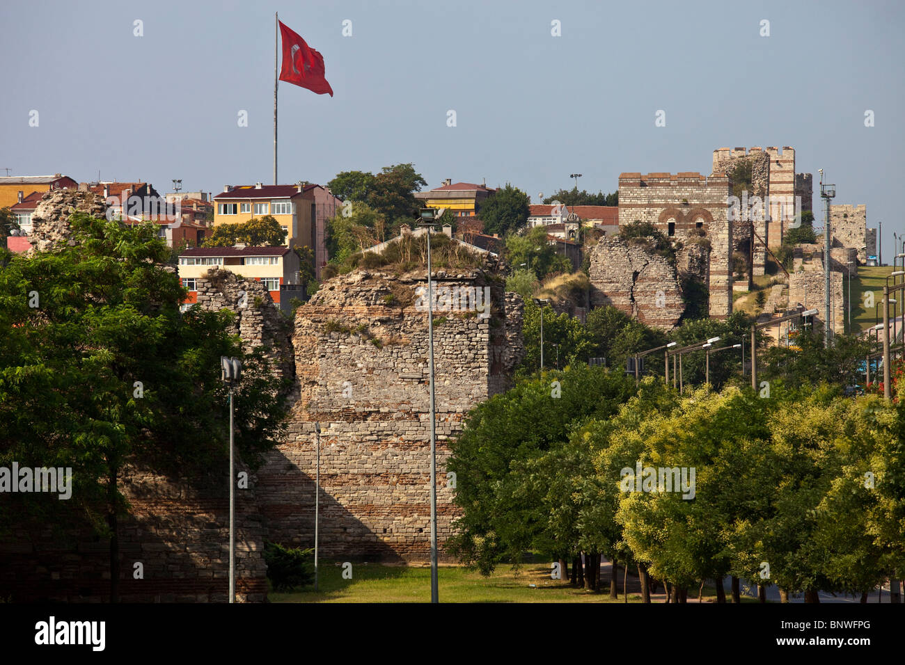 Old city walls, Istanbul, Turkey Stock Photo