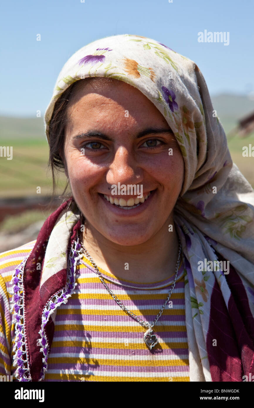 Kurdish woman in Kechivan, Eastern Turkey Stock Photo