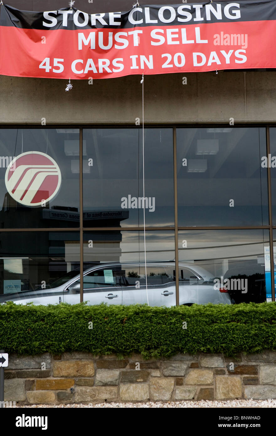 A Mercury car dealership in the process of closing Stock Photo Alamy