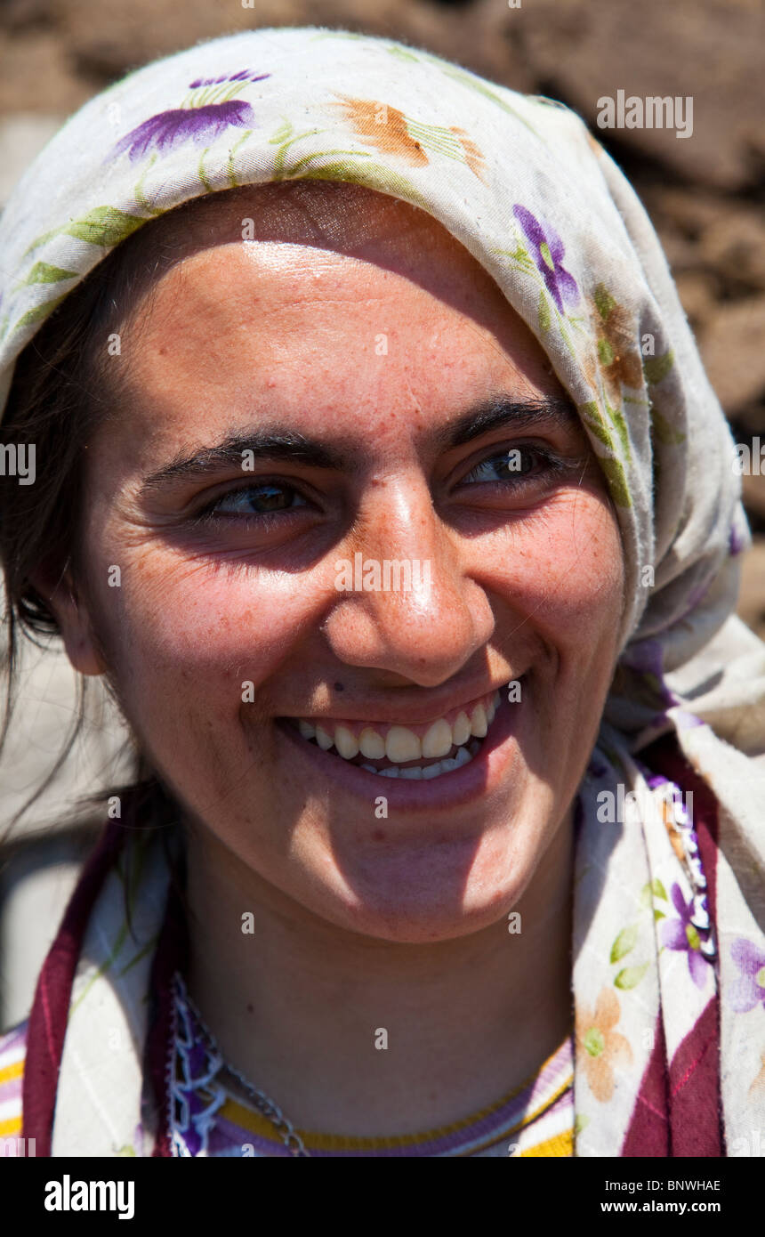 Kurdish woman in Kechivan, Eastern Turkey Stock Photo