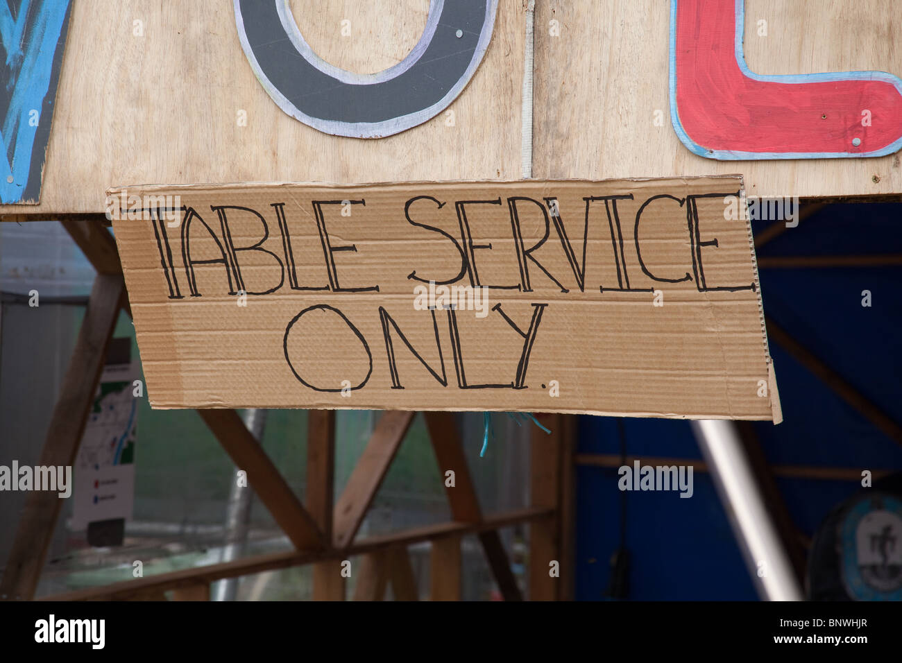 Table Service Only Sign High Resolution Stock Photography and Images