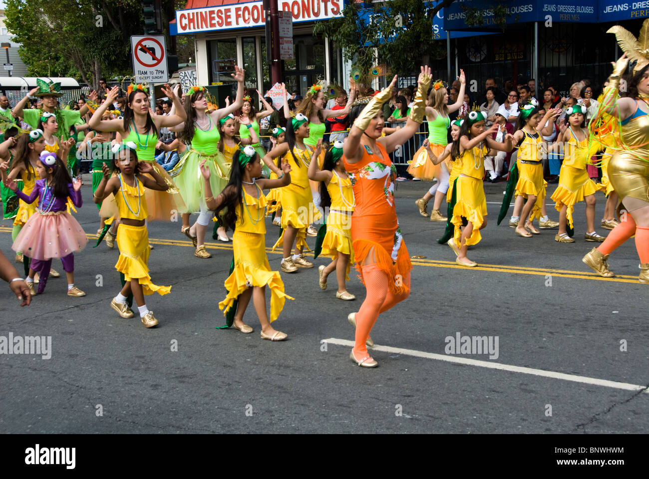 California: San Francisco Carnaval festival parade in the Mission District. Photo copyright Lee Foster. Photo # 30-casanf81311 Stock Photo