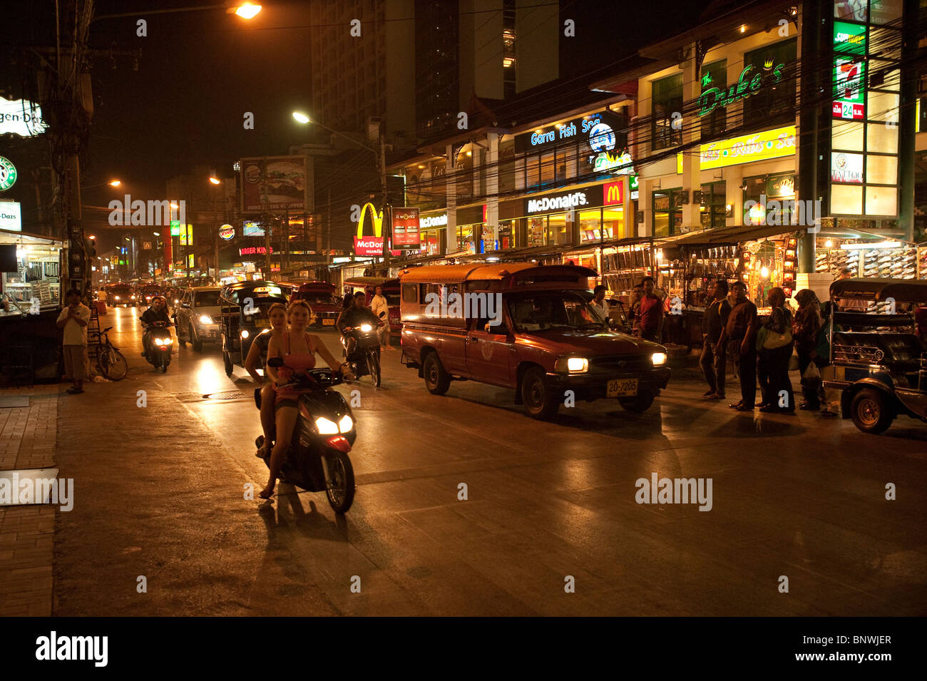 Night Market, Chiang Mai, Chiang Mai Province, Thailand, Asia Stock Photo