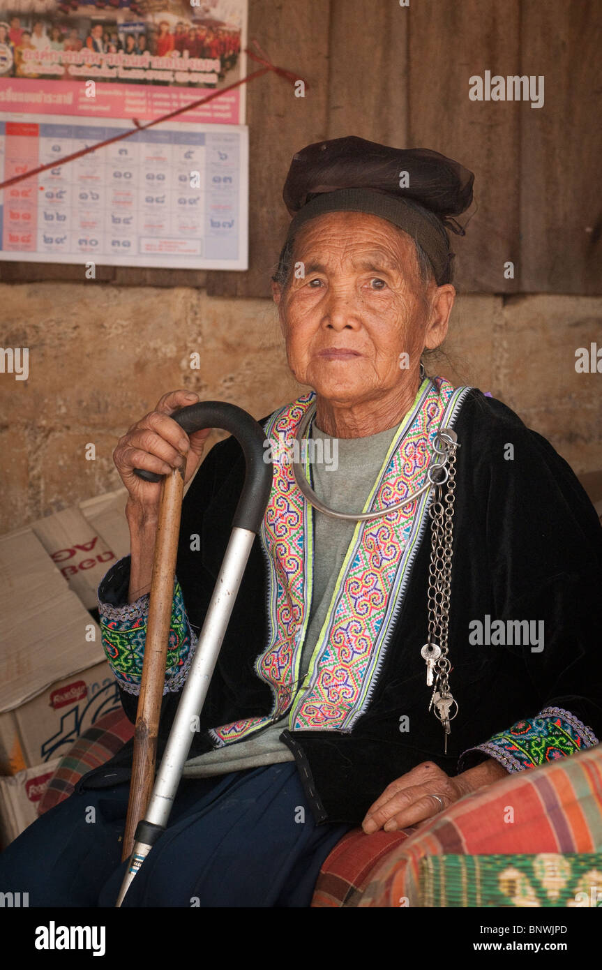 Woman in a small village in the Mae Rim District, Chiang Mai Province, Thailand, Asia Stock Photo