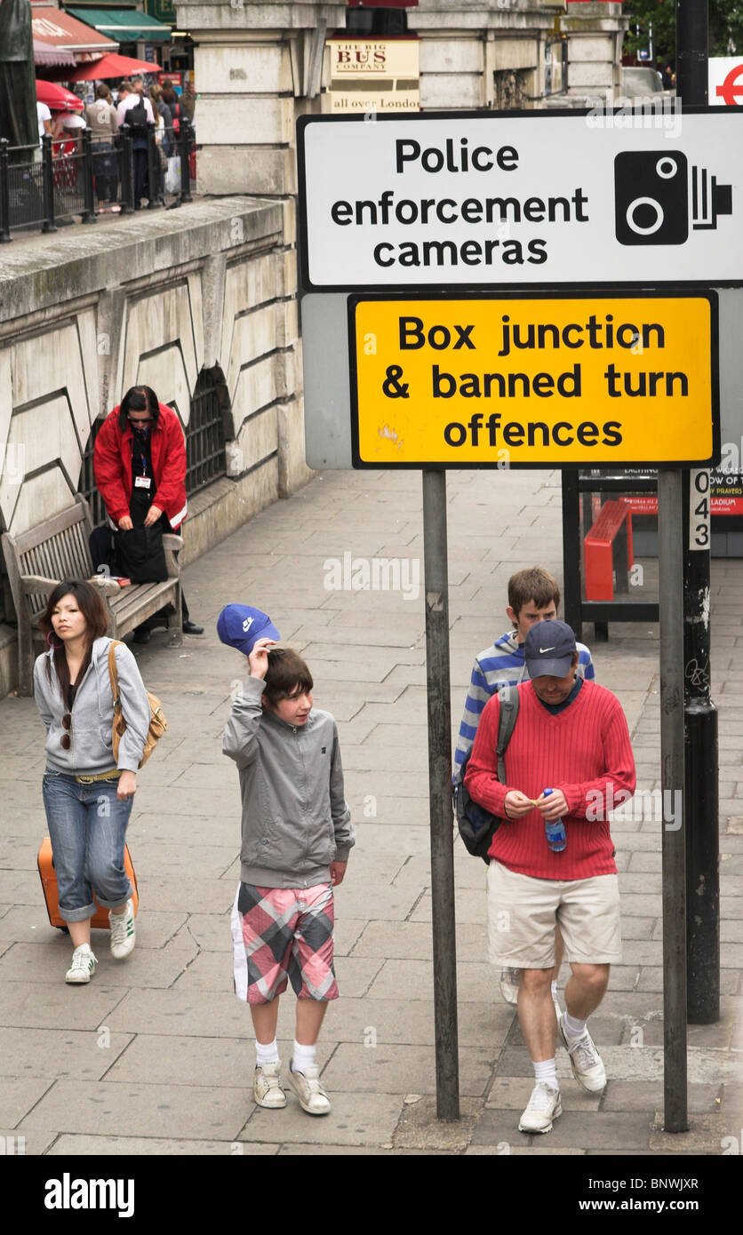 Police camera sign Stock Photo