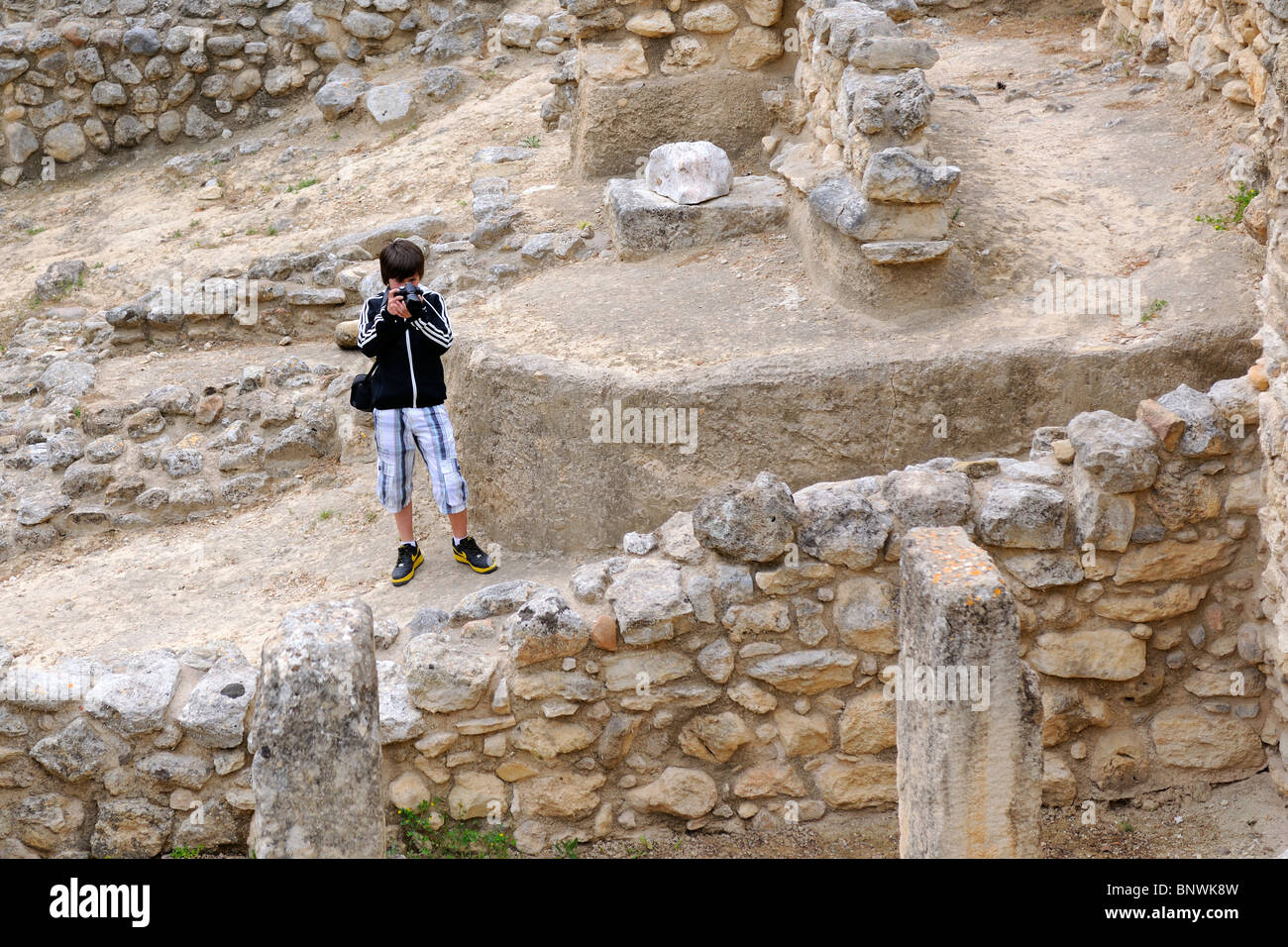 Teenager taking a picture Stock Photo