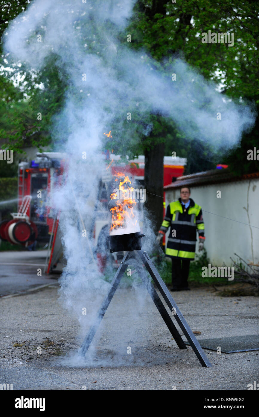 Public Show at a Fire Department Stock Photo