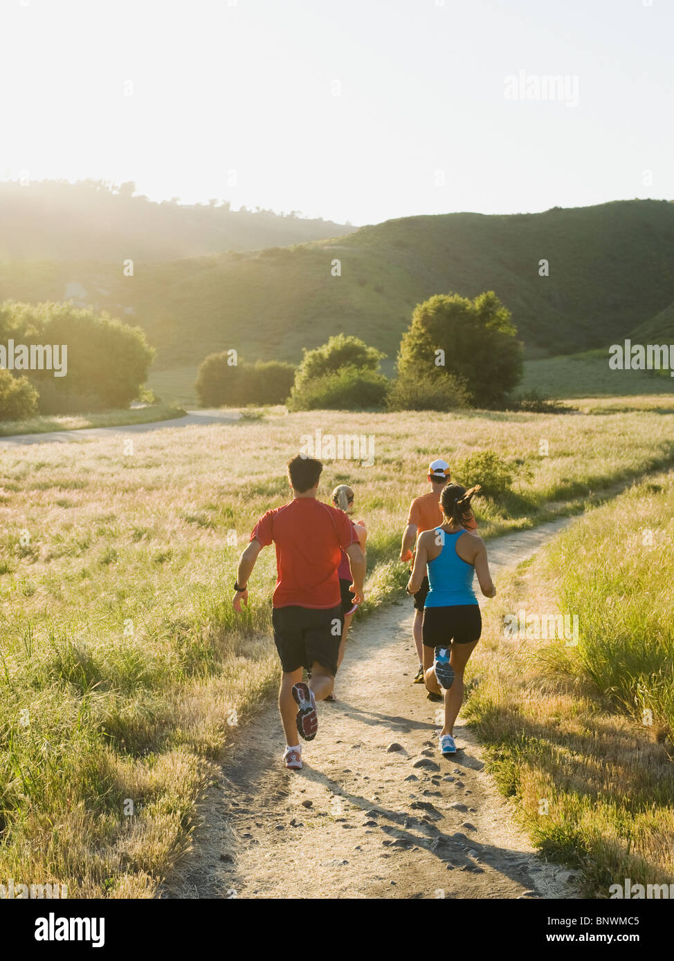 Trail group jogging rear hi-res stock photography and images - Alamy