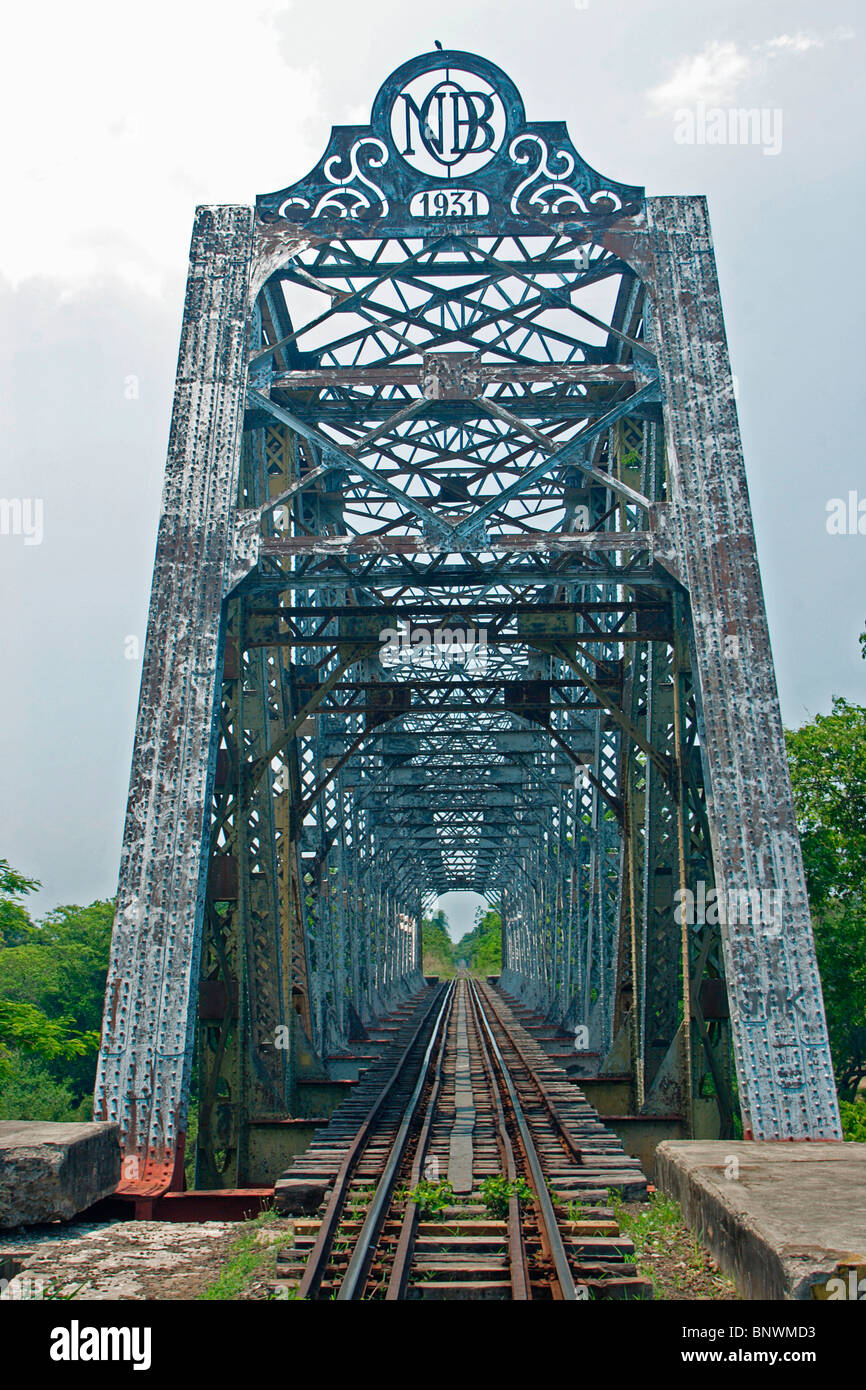 ironwork railway bridge Stock Photo
