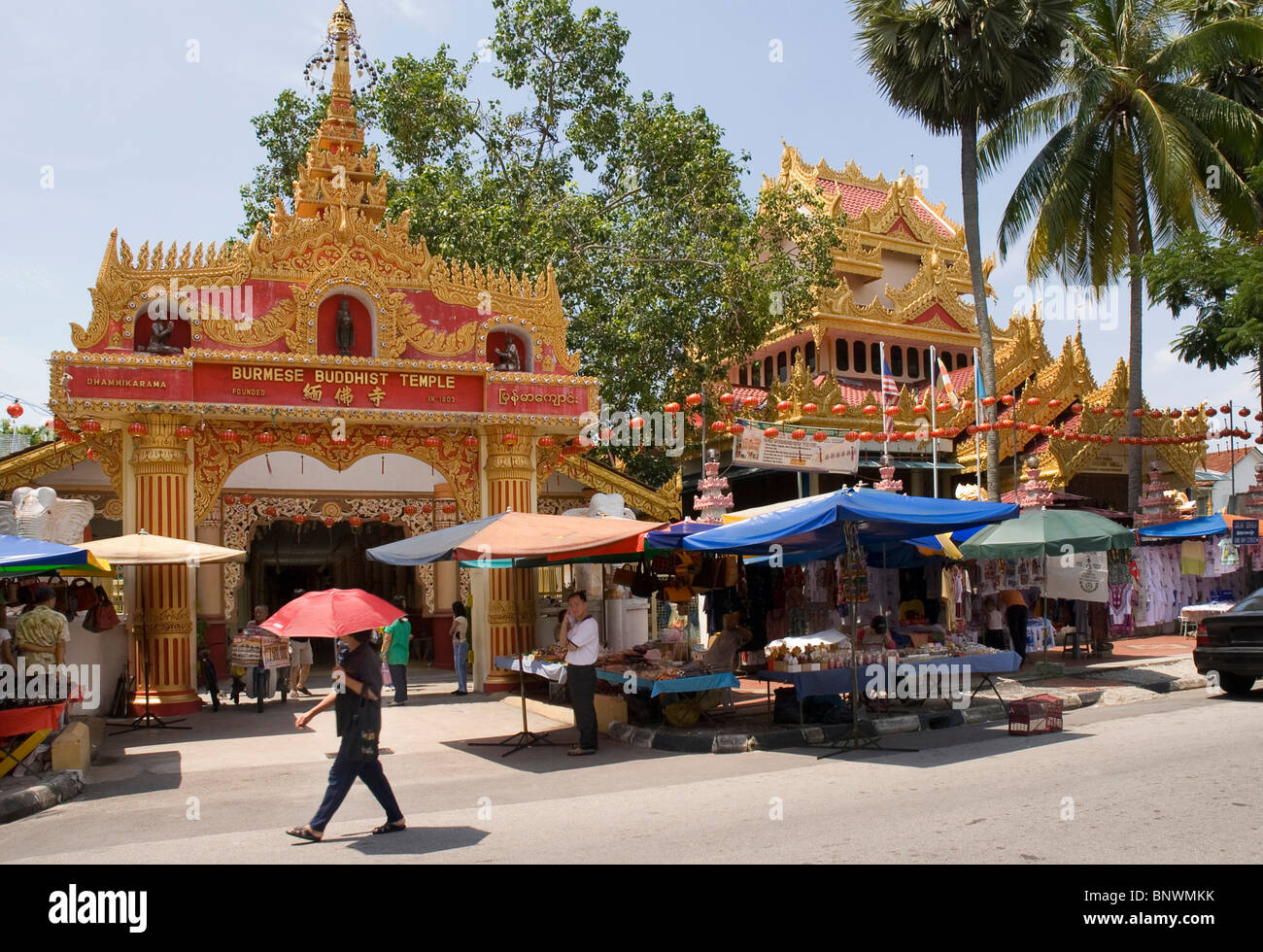 Dhammikarama Burmese Temple Stock Photo