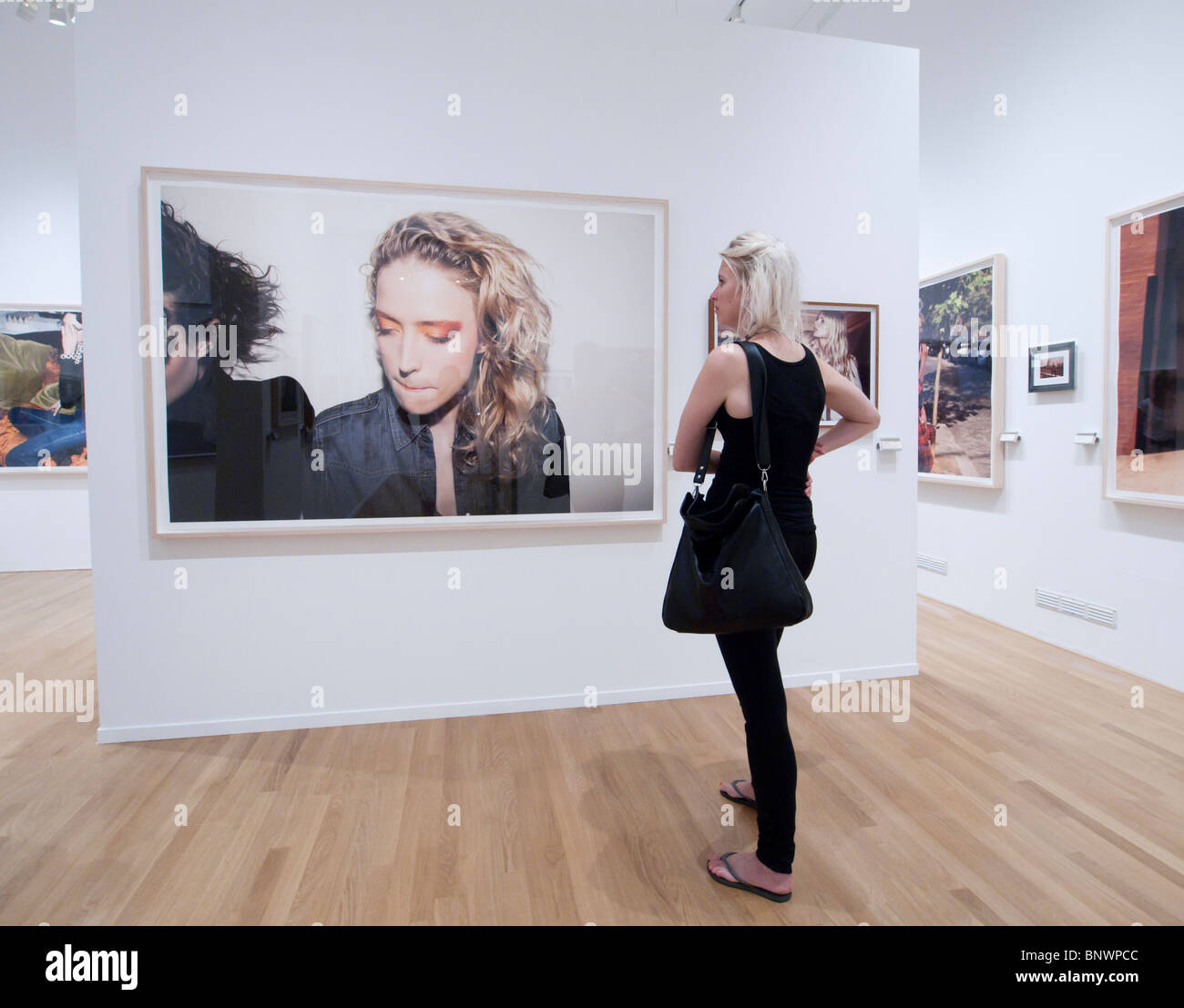 Photographs on display at FOAM Photography Museum in Amsterdam The Netherlands Stock Photo
