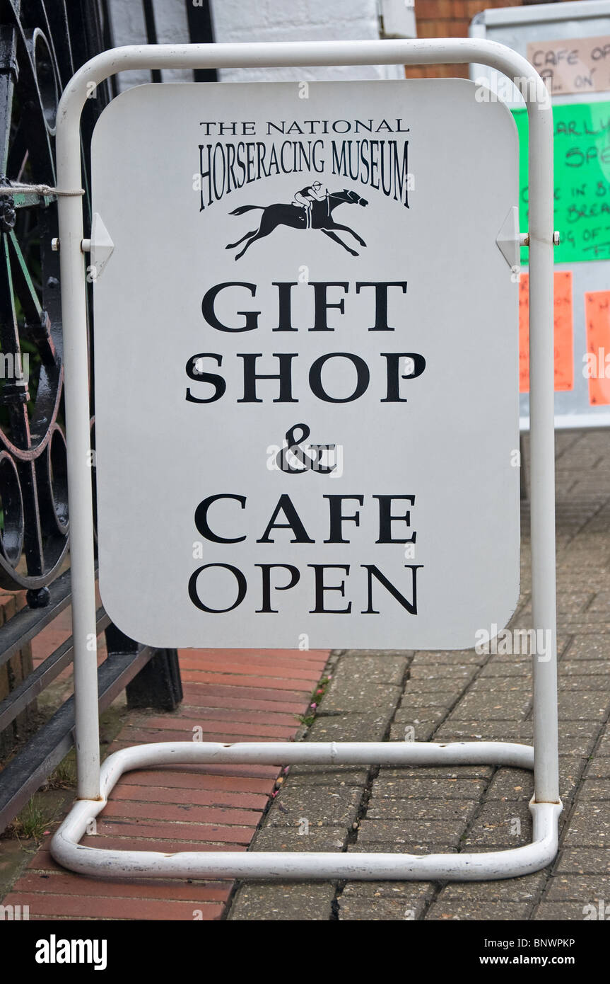The National Horseracing Museum Gift Shop & Cafe sign Stock Photo