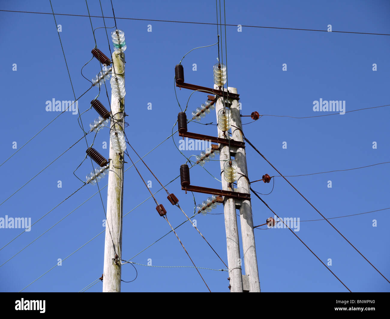 Power lines UK Stock Photo Alamy