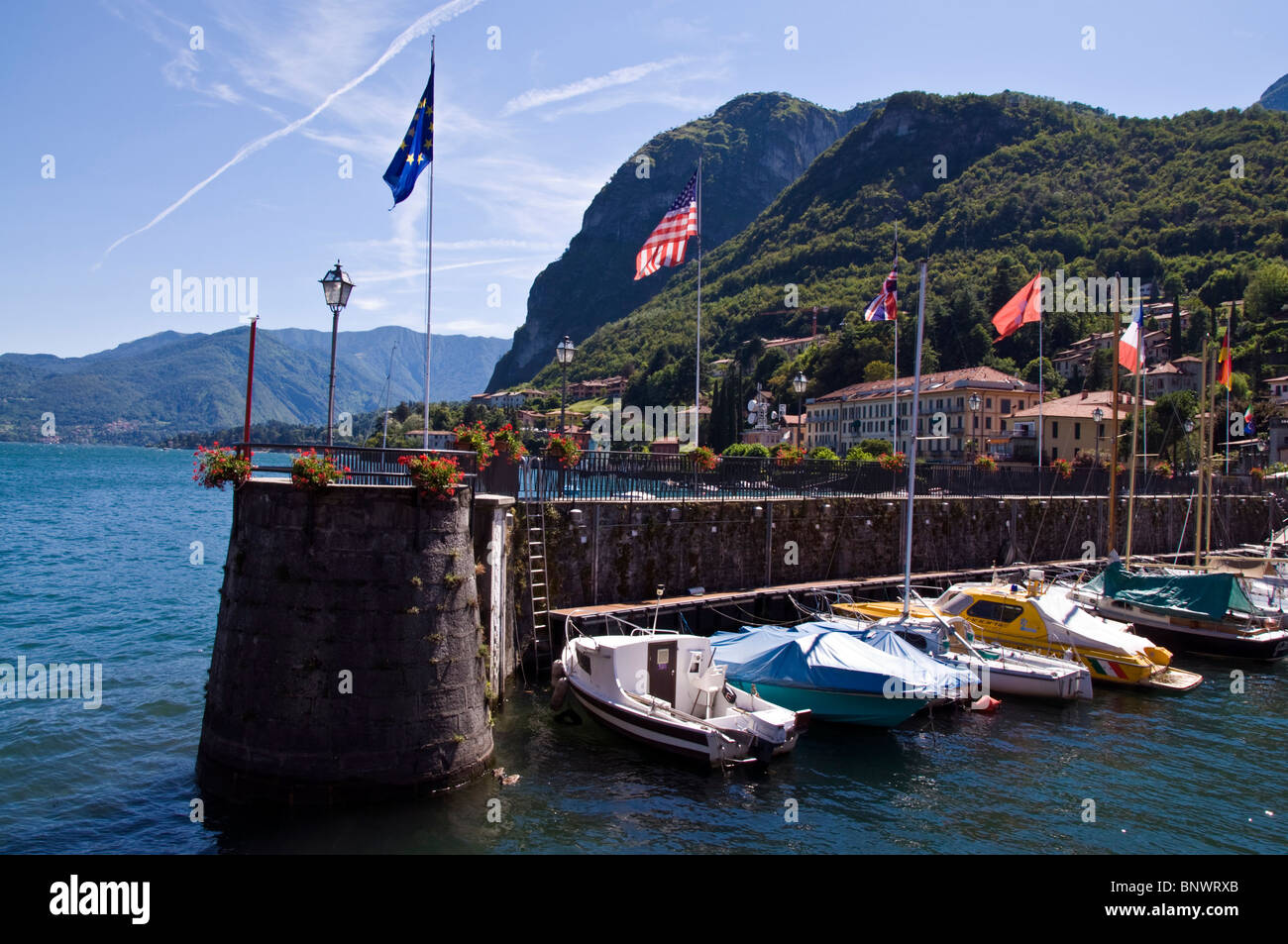 Harbour view on Lake Como at Menaggio Stock Photo