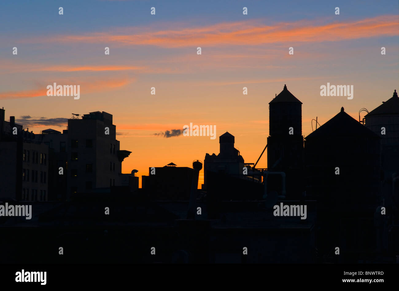 New York City skyline at dusk Stock Photo - Alamy