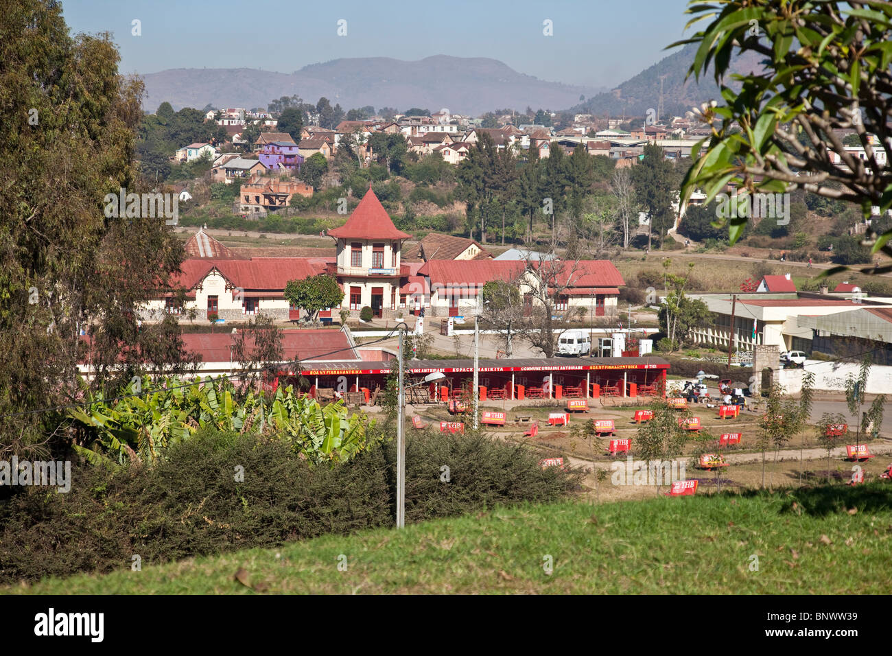 Les Thermes, the thermal baths and springs in the city of Antsirabe in the Central Highlands of Madagascar Stock Photo