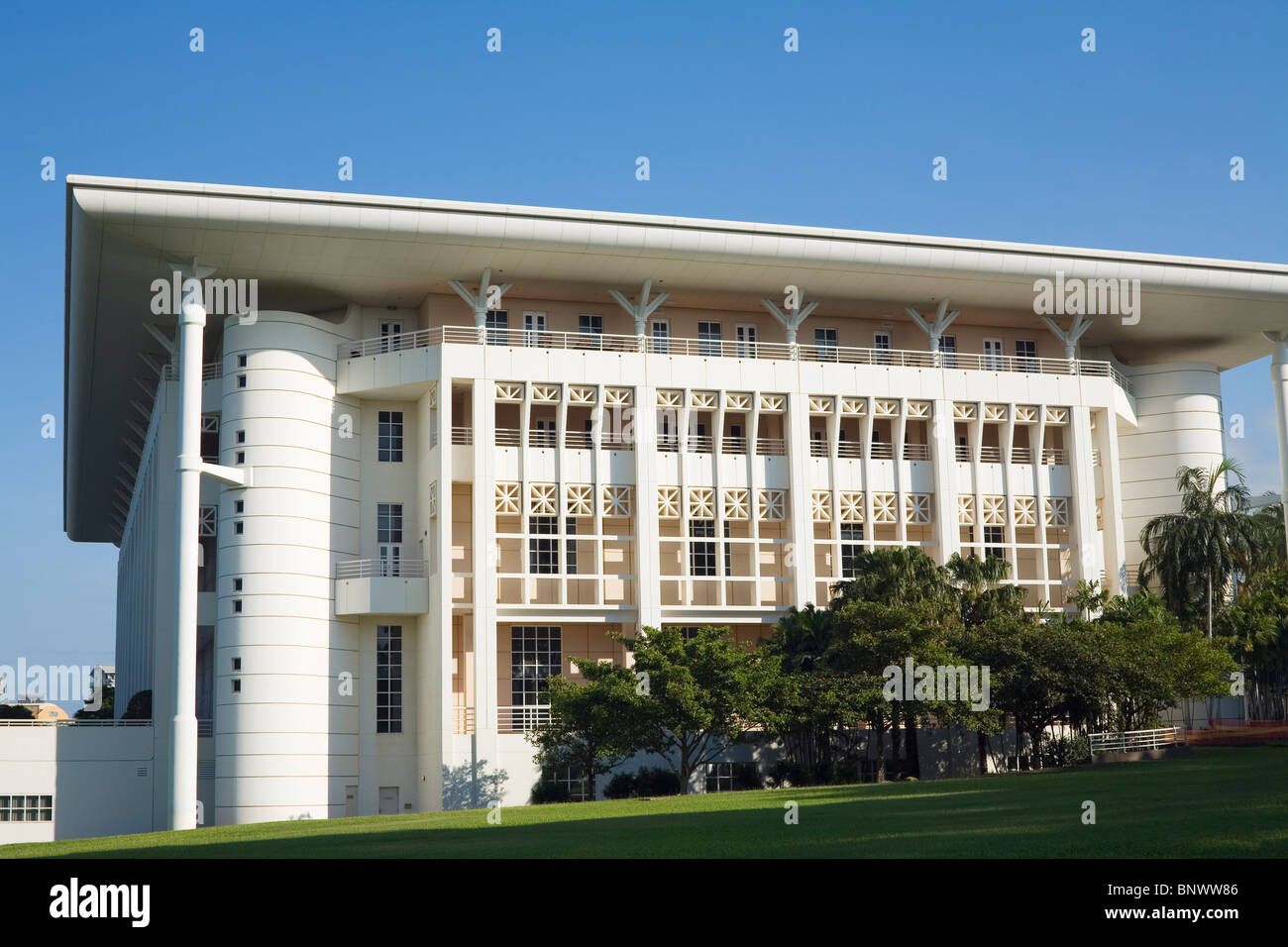 Northern Territory Parliament House, known locally as the Wedding Cake. Darwin, Northern Territory, AUSTRALIA. Stock Photo