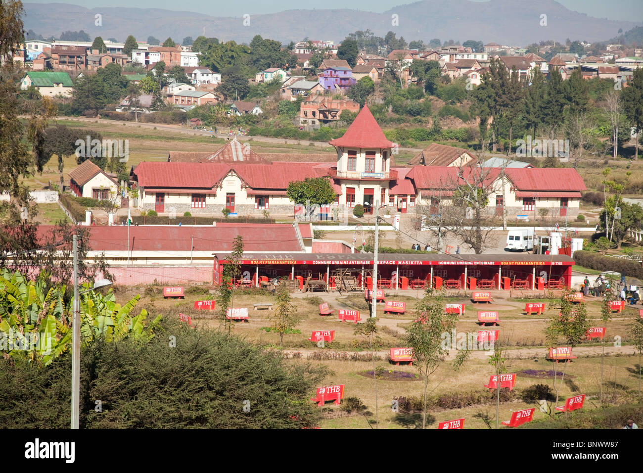 Les Thermes, the thermal baths and springs in the city of Antsirabe in the Central Highlands of Madagascar Stock Photo