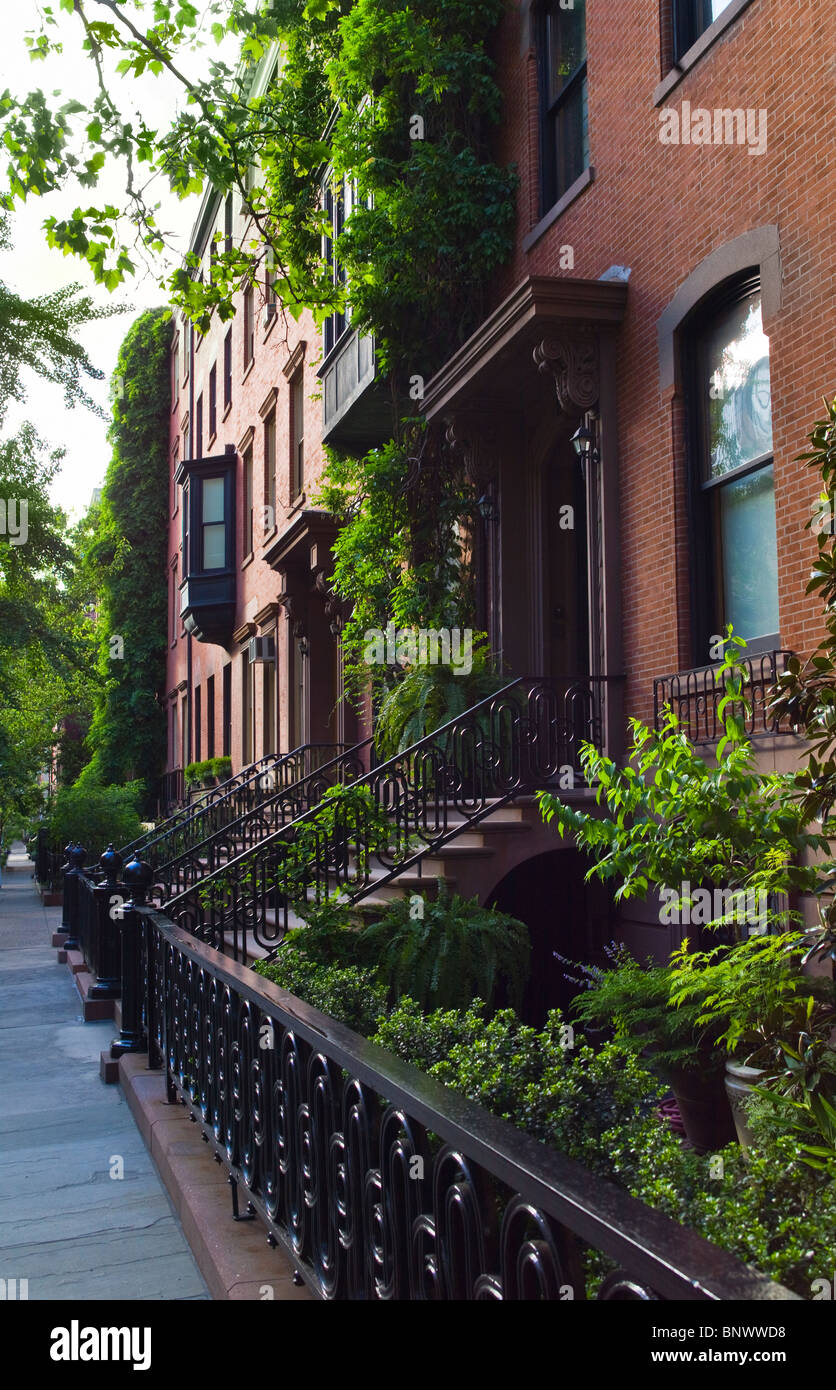 Townhouses in Greenwich Village New York City Stock Photo