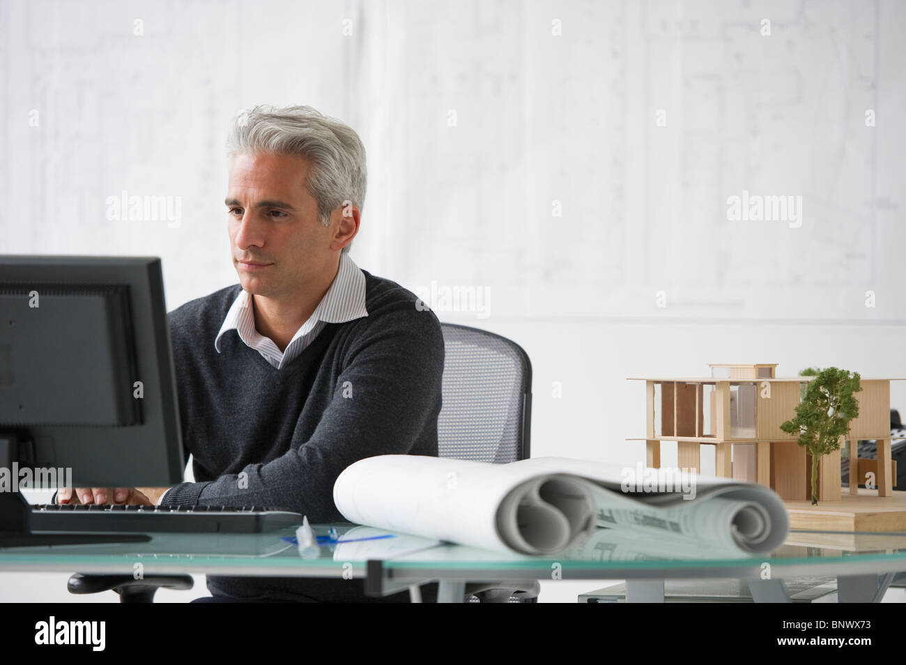 Architect working on computer Stock Photo - Alamy