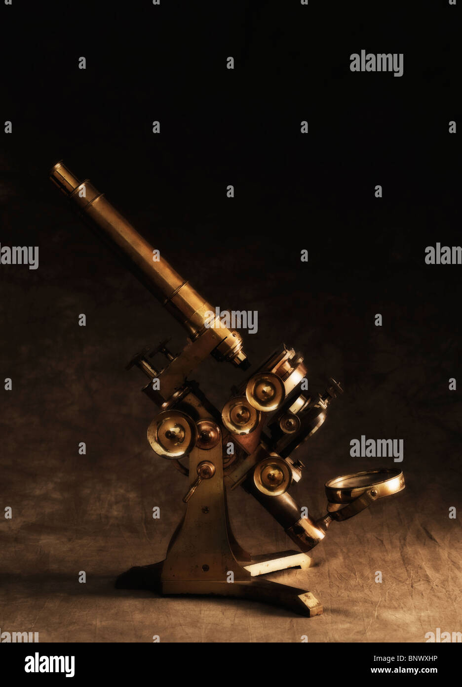 Antique microscope Stock Photo