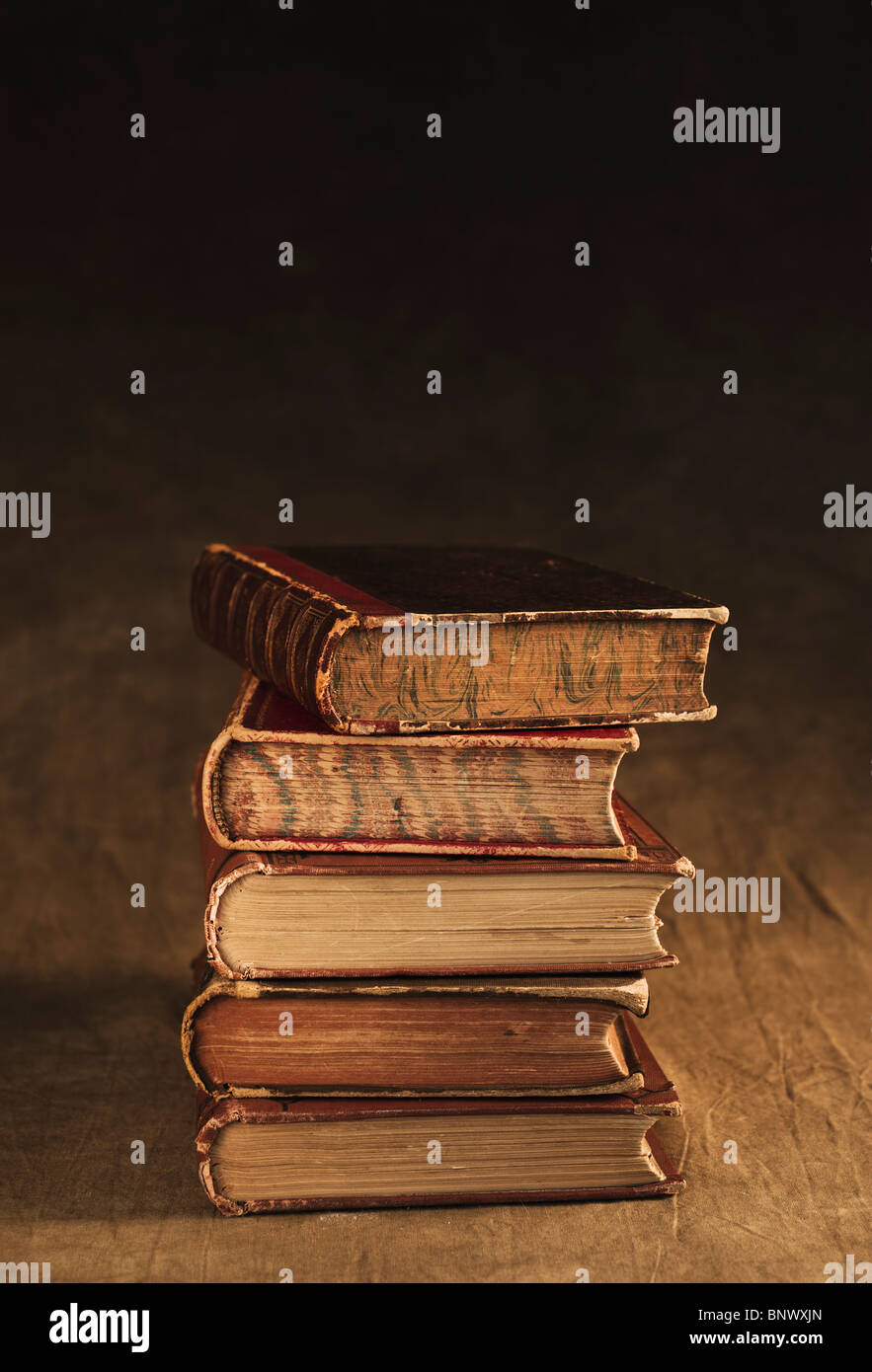 Stack of antique books Stock Photo
