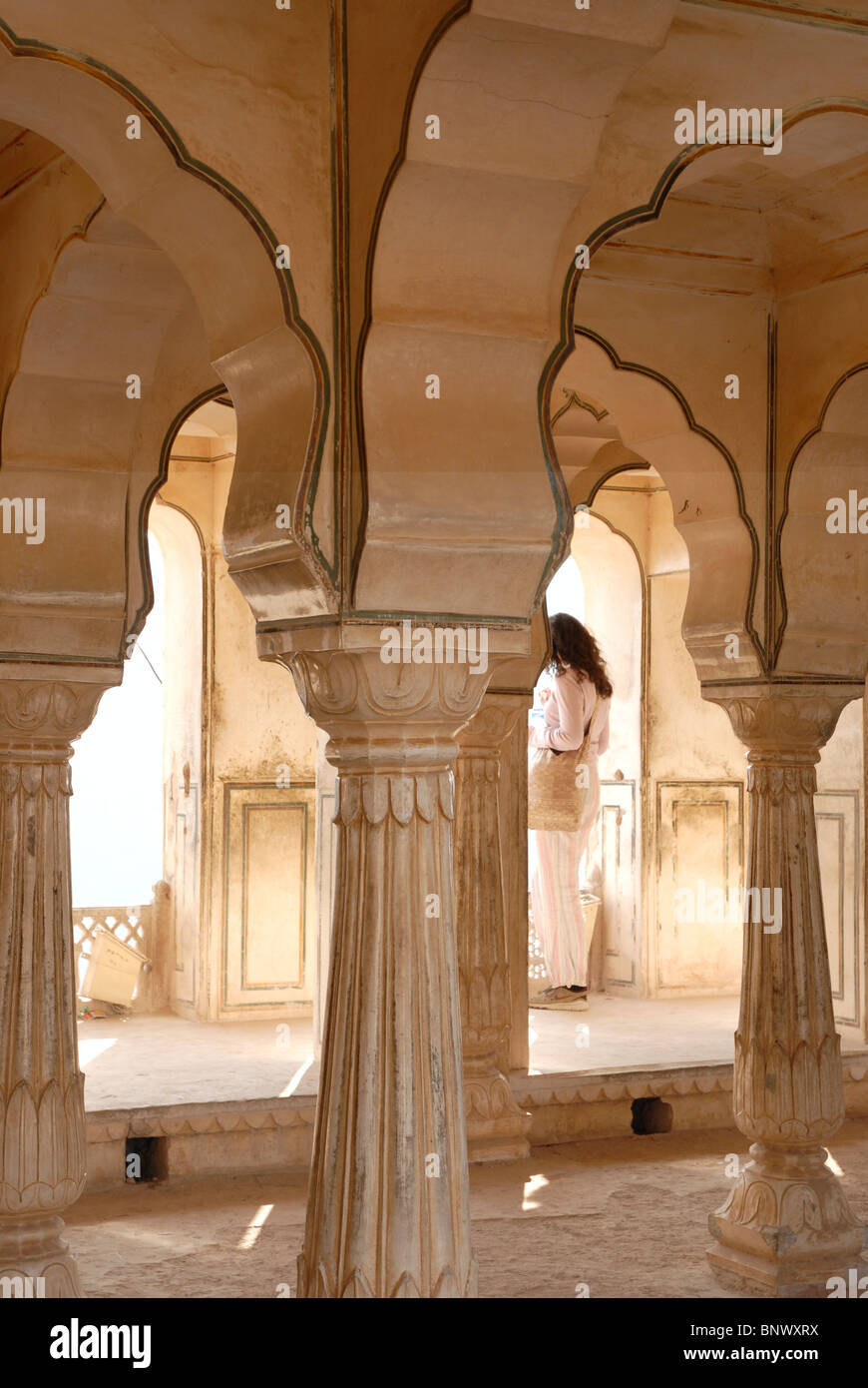 Arches and columns from an Indian Palace interior in Jaipur Rajasthan Stock  Photo - Alamy