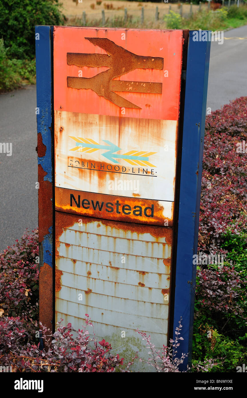 Newstead Railway Station Sign(Robin Hood Line Stock Photo Alamy