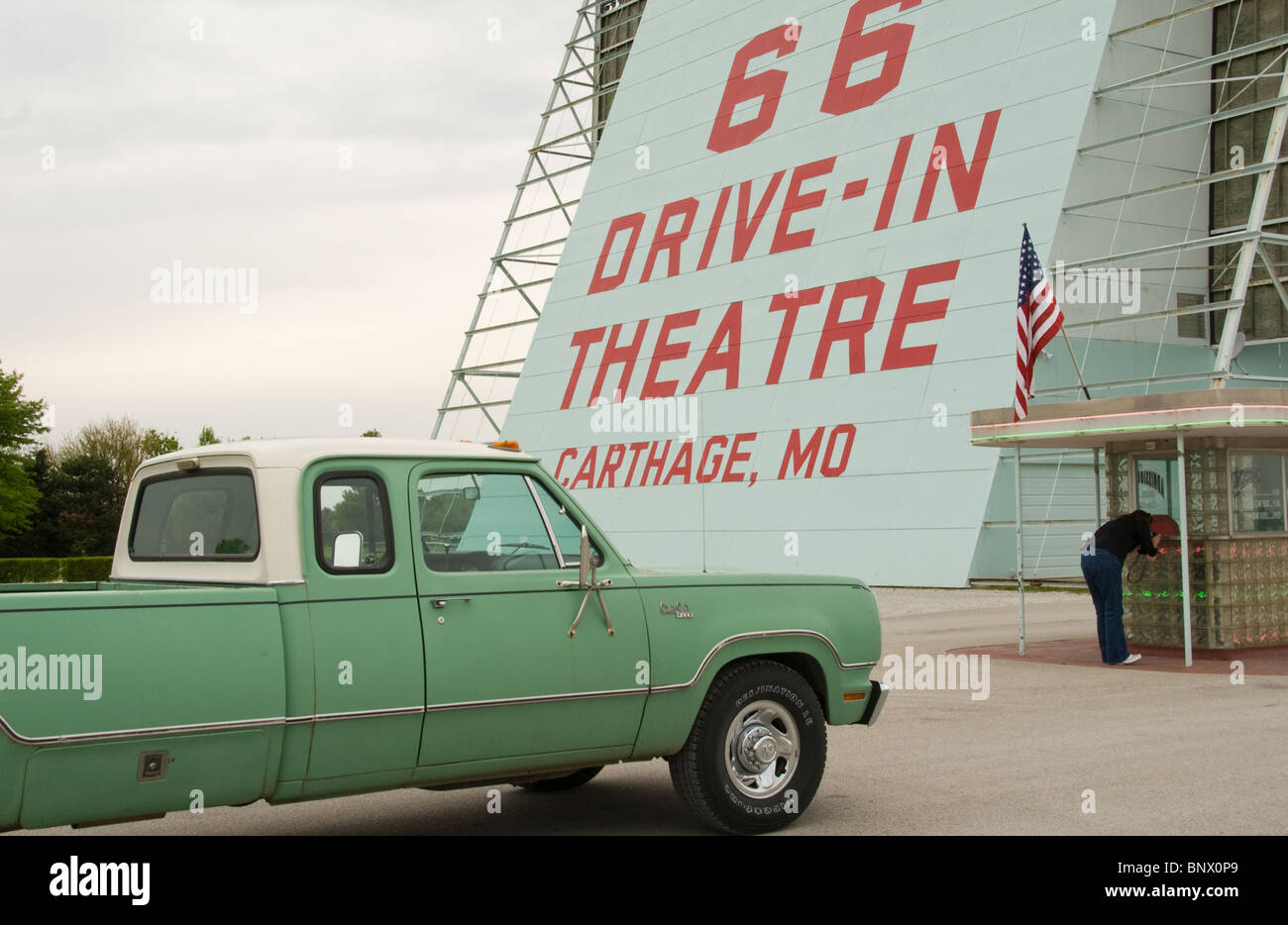 66 Drive-In Theatre on U.S. Route 66, Carthage, Missouri . Stock Photo