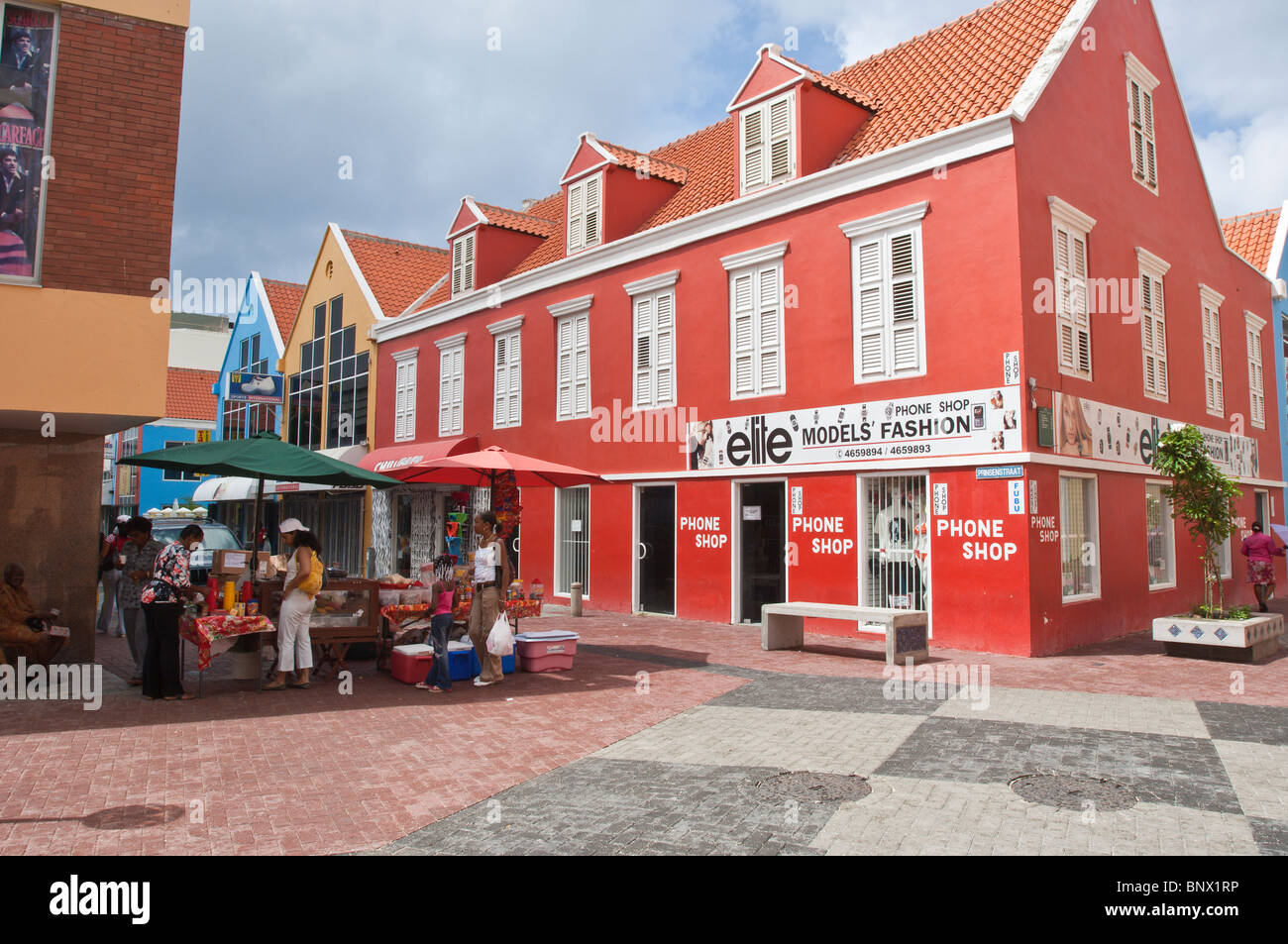 Downtown Punda district of Willemstad, curacao, netherlands antilles caribbean Stock Photo