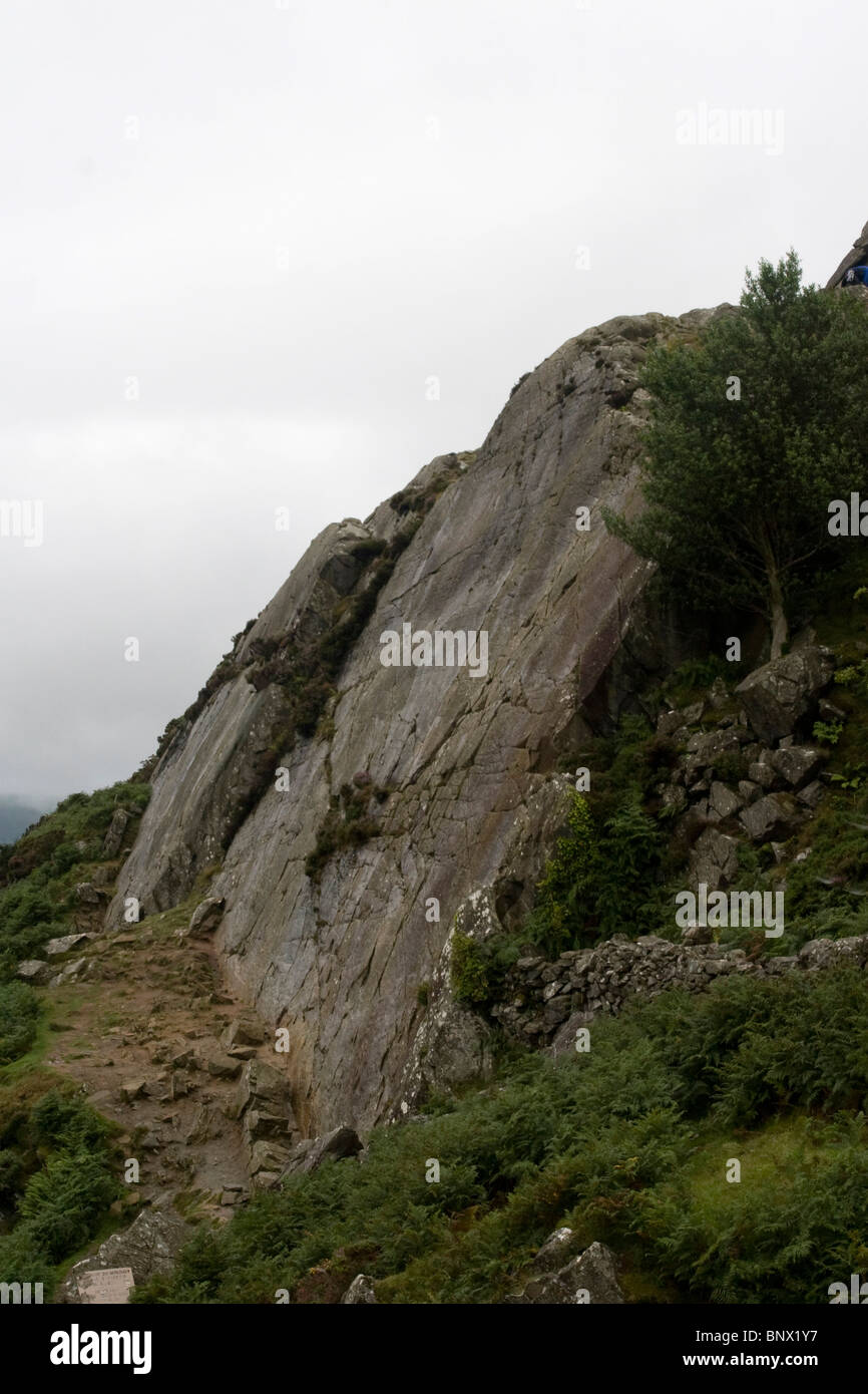 Man rock climbing barmouth slabs hires stock photography and images