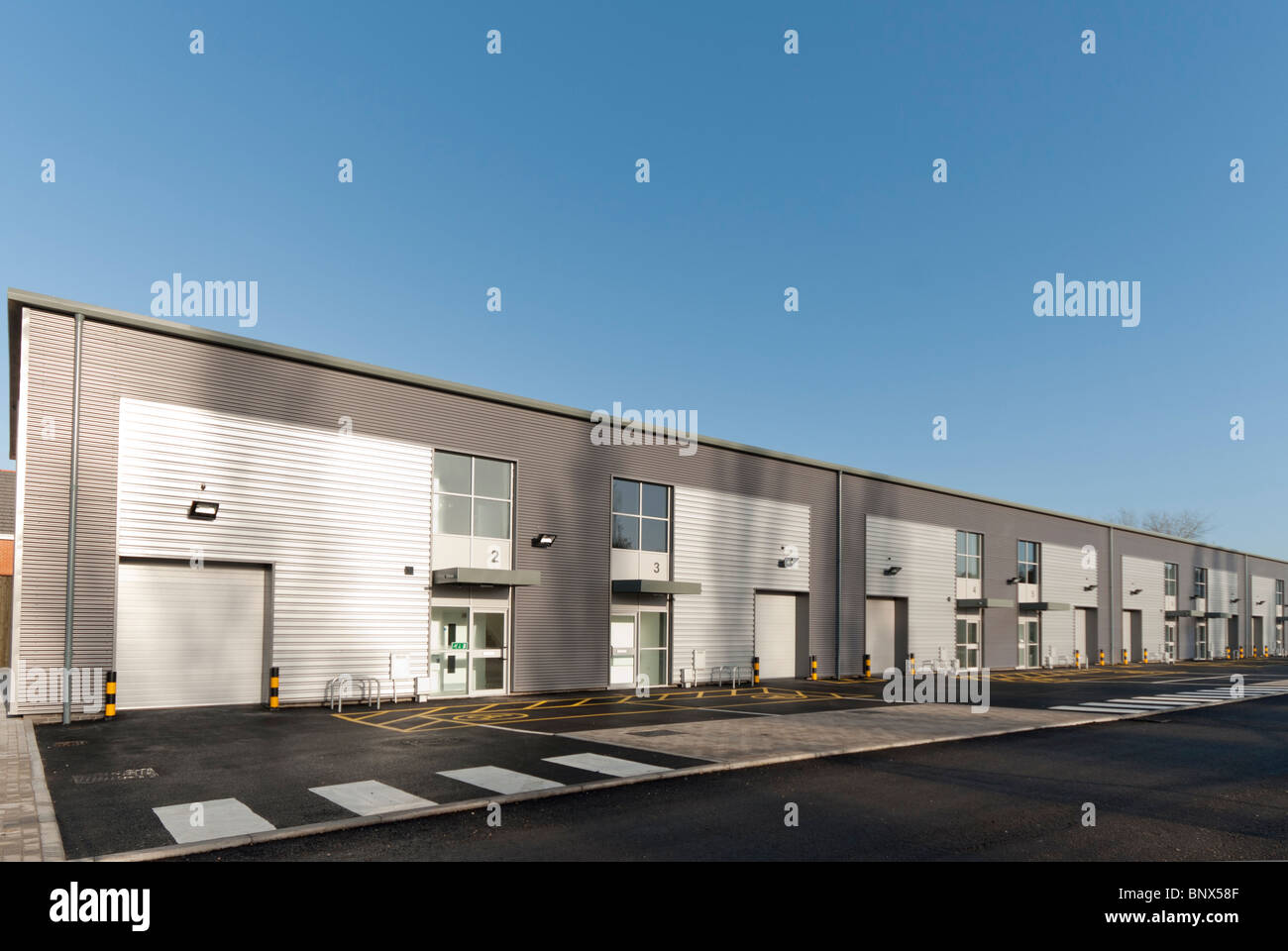 new build small business industrial units Stock Photo