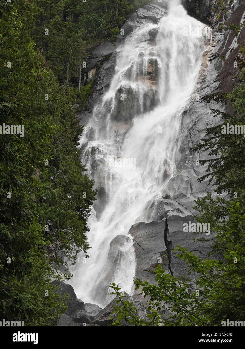 Shannon Falls 335m high waterfall near Squamish British Columbia Canada ...